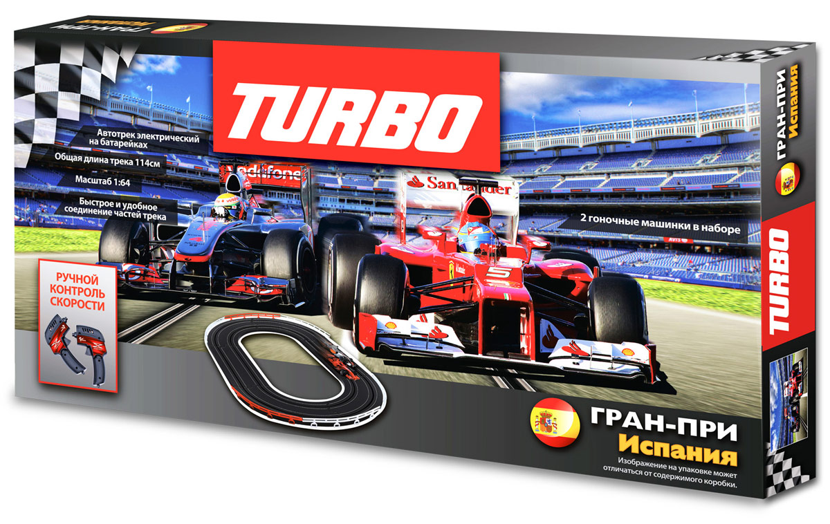 Turbo Игрушечный трекJJ16-1 Turbo Игрушечный трекJJ16-1Автотреки отлично развивают творческие и инженерные способности ребенка, и просто являются прекрасным поводом собраться всей семьей и устроить увлекательные гонки. Автотреки серии TURBO - это, прежде всего, высокое качество самой трассы и машинок, они являются отличной игрушкой, позволяющей устраивать настоящие соревнования. Разнообразные мертвые петли, трамплины, спуски и подъемы, а также резкие повороты привносят в игру дополнительный азарт. Прекрасный вариант семейной игрушки, позволяющей устраивать настоящие соревнования! Развивает у детей внимание, быстроту реакции и творческие способности. работает от 8хАА батареек (в комплект не входят)