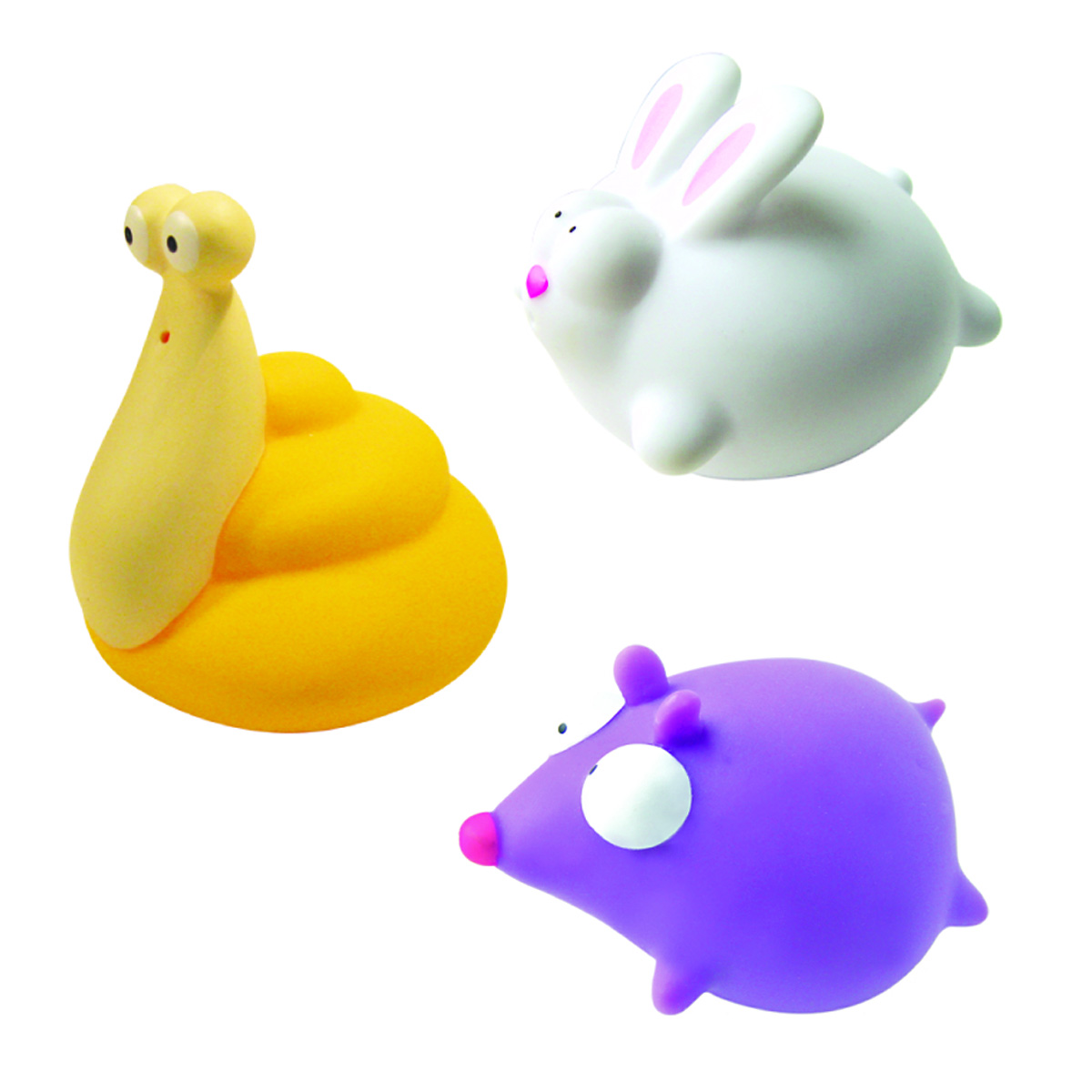Mara Baby Набор игрушек для ванной В саду 3 шт24012 Mara Baby Набор игрушек для ванной В саду 3 шт24012С набором игрушек для ванной Mara Baby В саду принимать водные процедуры станет еще веселее и приятнее. В набор входят три игрушки - крыса, улитка и заяц. Игрушки могут брызгать водой. Набор доставит ребенку большое удовольствие и поможет преодолеть страх перед купанием. Игрушки для ванной способствуют развитию воображения, цветового восприятия, тактильных ощущений и мелкой моторики рук.