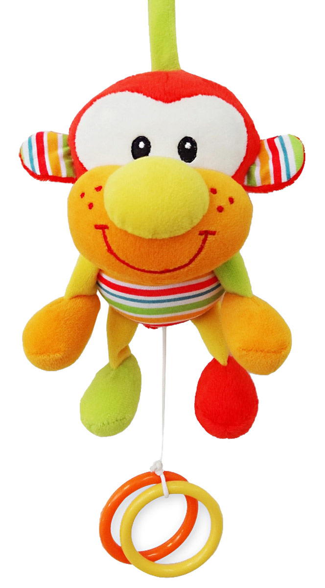 Mara Baby Игрушка-подвеска Обезьянка28749 Mara Baby Игрушка-подвеска Обезьянка28749Развивающие игрушки учат малыша взаимодействовать с окружающим миром, знакомят со свойствами разных предметов, помогают развивать основные рефлексы (внимание, моторику рук, цветовое восприятие). Развивающая музыкальная игрушка Обезьянка выполнена из пластика и ткани, потянув за разноцветные колечки заиграет колыбельная. Игрушка привлекает внимание и способствует развитию слуха и зрения.