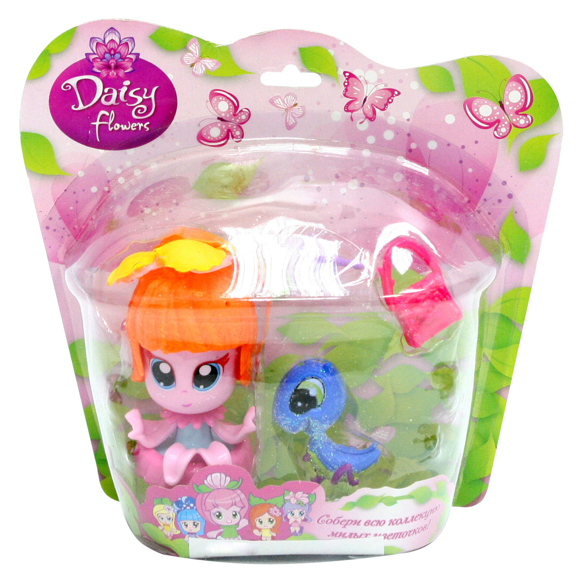 Daisy Игровой набор с куклой Цветочек с аксессуарами 2951629516 Daisy Игровой набор с куклой Цветочек с аксессуарами 2951629516Куклы-цветочки Daisy Flowers в наборах с яркими аксессуарами, наклейками, забавными питомцами и даже домом-лейкой! Милые куколки-цветочки - это разноцветные разборные игрушки, которые могут меняться между собой прическами, цветочными шляпками и аксессуарами. В ассортименте разные виды наборов: можно выбрать комплект кукол с аксессуарами, со сказочным питомцем, или даже c домом-лейкой и мини-мебелью. Куколки-цветочки можно наряжать, меняя их образы, брать с собой в дорогу или в гости! Собери коллекцию и подружи куколок между собой!