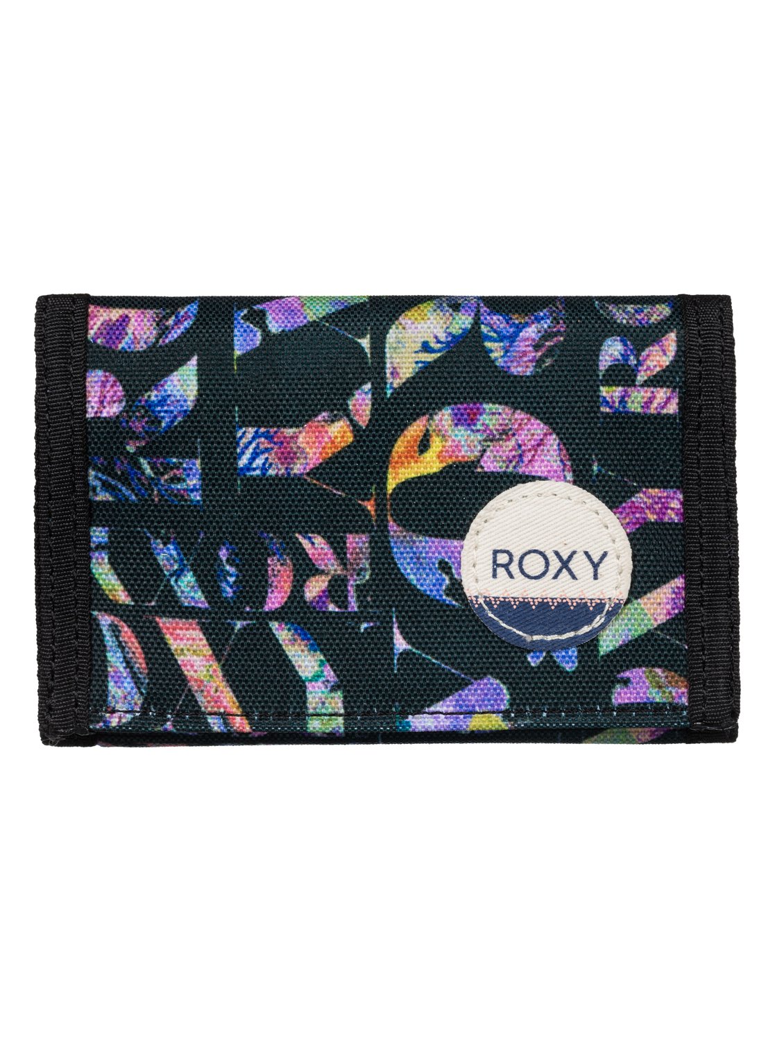Кошелек женский Roxy Small, цвет: черный, мультиколор. ERJAA03137-KVJ7ERJAA03137-KVJ7 Кошелек женский Roxy Small, цвет: черный, мультиколор. ERJAA03137-KVJ7ERJAA03137-KVJ7Женский кошелек от Quiksilver выполнен из полиэстера и оформлен оригинальным принтом. У модели складной дизайн, три секции, кармашек для мелочи на молнии, много отделений для карточек, отделение для банкнот. Застегивается на липучку.
