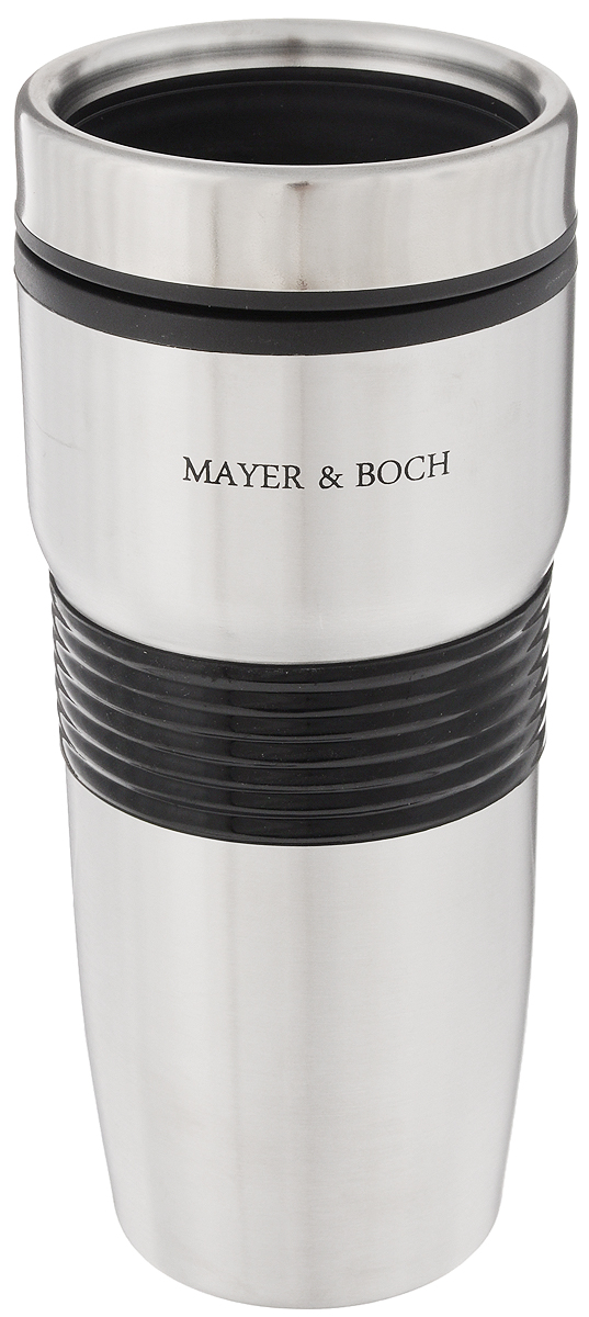 Термокружка Mayer & Boch, 450 мл25885 Термокружка Mayer & Boch, 450 мл25885Термокружка Mayer & Boch изготовлена из качественной нержавеющей стали, не содержащей токсичных веществ. Двойные стенки дольше сохраняют напиток горячим и не обжигают руки. Надежная крышка с защитой от проливания обеспечит дополнительную безопасность. Крышка оснащена клапаном для питья. Оптимальный объем позволит взять с собой большую порцию горячего кофе или чая, также термокружка идеально подходит и для холодных напитков. Такая кружка может быть использована во время отдыха, на работе, в путешествии, во время поездок в автомобиле. Не рекомендуется мыть в посудомоечной машине. Можно хранить в холодильнике. Диаметр по верхнему краю: 8 см. Диаметр дна: 6,5 см. Высота: 19,2 см.