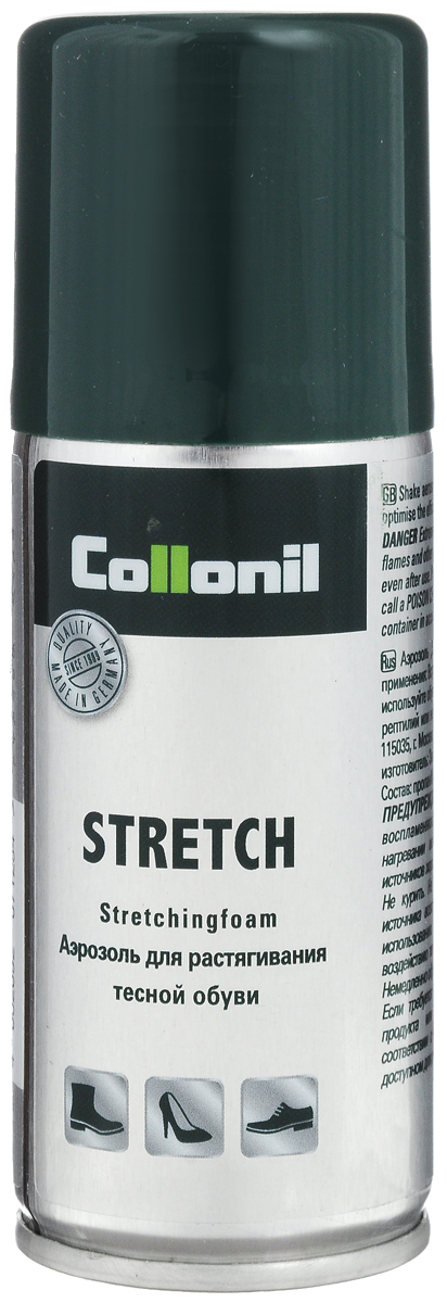 Спрей-растяжка для обуви Collonil Stretch, 100 мл1521 000 Спрей-растяжка для обуви Collonil Stretch, 100 мл1521 000Спрей Collonil Stretch предназначен для растяжки тесной обуви из всех видов кожи. Не образует пятен и контуров.