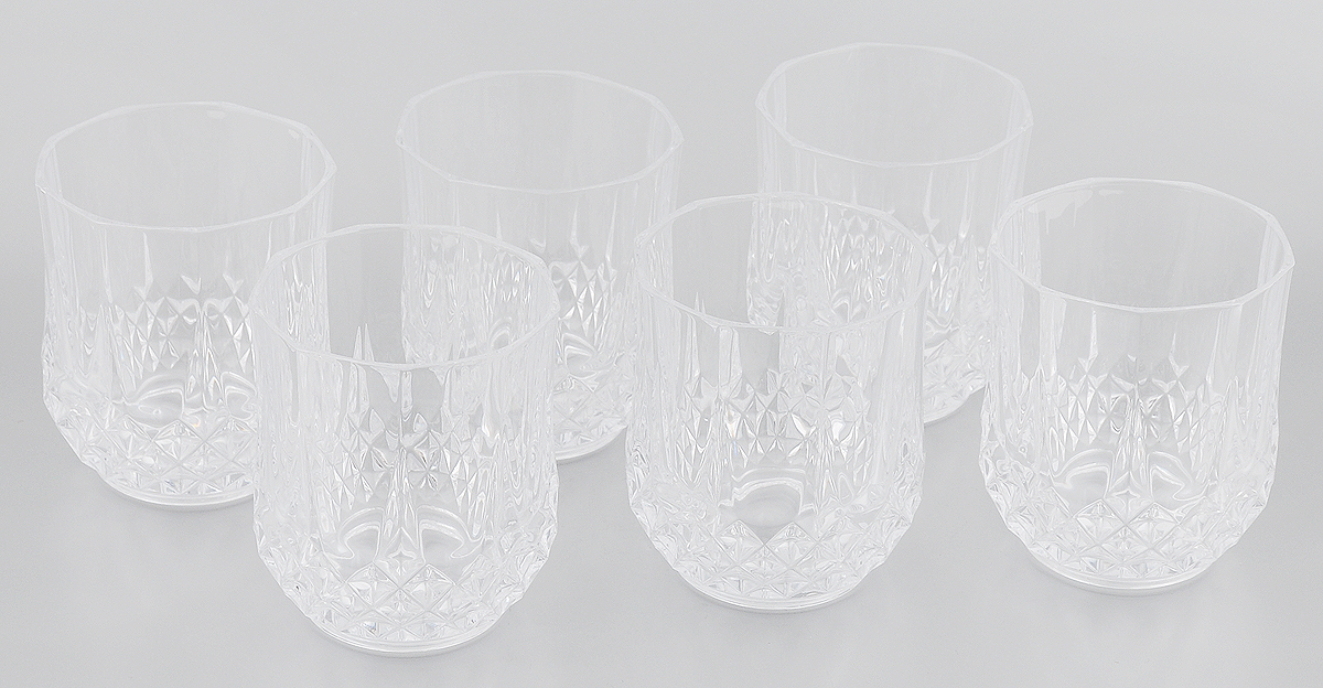 Набор стаканов Cristal Darques Longchamp, 320 мл, 6 штG5077 Набор стаканов Cristal Darques Longchamp, 320 мл, 6 штG5077Набор Cristal Darques Longchamp состоит из шести стаканов. Предметы набора выполнены из прочного высококачественного стекла Diamax, отличающегося необыкновенной прозрачностью и великолепным сиянием. Изделия прекрасно подойдут для подачи как алкогольных напитков, так и безалкогольных. Их оценят и любители классики, и те, кто предпочитает современный дизайн. Набор идеально подойдет для сервировки стола и станет отличным подарком к любому празднику. Можно мыть в посудомоечной машине. Диаметр стакана (по верхнему краю): 7,5 см. Высота стакана 9,5 см.