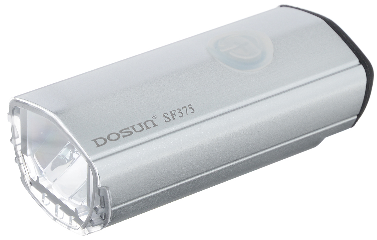 Фара велосипедная светодиодная Dosun SF-375, с зарядкой от USB, цвет: серебристый, черныйSF-375-Silver/5051 Фара велосипедная светодиодная Dosun SF-375, с зарядкой от USB, цвет: серебристый, черныйSF-375-Silver/5051Светодиодная велосипедная фара Dosun SF-375 сделает ваш велосипед более заметным в темное время суток и обеспечит безопасность на дороге. Водонепроницаемый, устойчивый к царапинам корпус модели имеет изысканные формы. Фара оснащена ярким светодиодом мощностью 375 лм. Работает в трех различных режимах: сильное освещение, слабое освещение, мигание. Благодаря специальному креплению изделие легко устанавливается на руль. Удобная конструкция фары позволяет быстро устанавливать или снимать ее без каких-либо инструментов. Устанавливается на любые модели велосипедов. Встроенный аккумулятор заряжается с помощью USB-кабеля. Емкость аккумулятора: 1500 mAh Li-ion Polymer. Время зарядки: 4 часа. Диаметр штанги руля: 25,4-31,8 мм.
