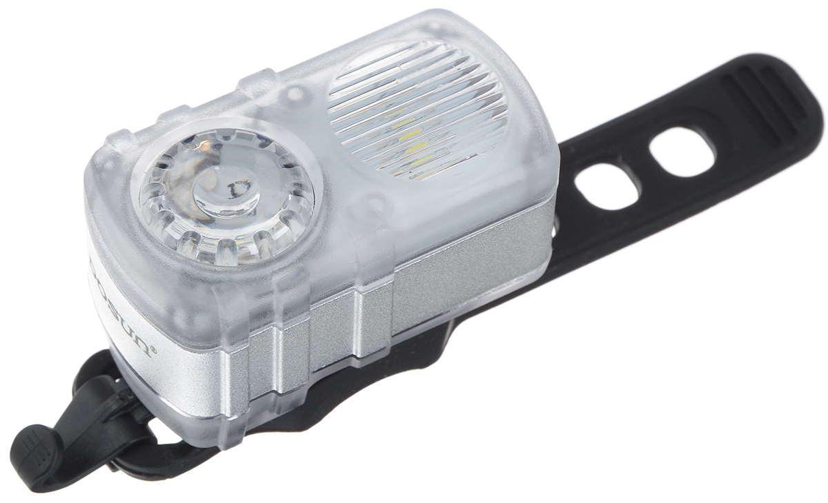 Передний габаритный фонарь Dosun DC200, с зарядкой от USBDC200/5045 Передний габаритный фонарь Dosun DC200, с зарядкой от USBDC200/5045Передний габаритный фонарь Dosun DC200 сделает ваш велосипед более заметным в темное время суток и обеспечит безопасность на дороге. Изделие имеет прочный водонепроницаемый корпус. Благодаря силиконовому ремешку фонарь с легкостью крепится на руль велосипеда без специальных инструментов. А с помощью клипсы данный фонарь можно зафиксировать на рюкзаке или иных объектах. Яркий светодиод мощностью 35 лм работает в 4 режимах: сильное освещение, слабое освещение, одновременное мигание и поочередное мигание. Встроенный аккумулятор заряжается с помощью USB-кабеля. Емкость аккумулятора: 580 mAh Li-Polymer. Время зарядки: 2,5 часа. Диаметр штанги руля: 20-40 мм.