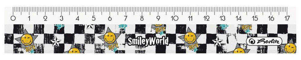 Herlitz Линейка Smiley World 17 см11234382 Herlitz Линейка Smiley World 17 см11234382Пластиковая линейка от Herlitz Smiley Wolrd с делениями на 17 см изготовлена из пластика и устойчива к деформациям. Она обладает четкой миллиметровой шкалой делений и удобна для измерения длины или черчения. Линейка Herlitz Smiley Wolrd - это незаменимый атрибут любого студента или школьника. Получите ежедневную дозу Рок н ролла с новой дизайнерской серией Smiley World! Клевые и прикольные смайлы, «шахматный» дизайн, а также различные детали рок-культуры, такие как гитары или розы, стилизованные под тату, привлекут внимание любого подростка, особенно в школе.