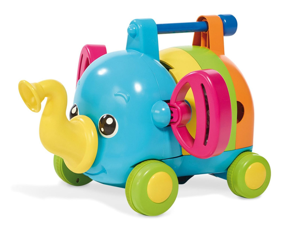 Tomy Развивающая игрушка Слоненок-оркестрE72377 Tomy Развивающая игрушка Слоненок-оркестрE72377Развивающая игрушка Tomy Слоненок-оркестр непременно понравится вашему малышу. Эта оригинальная и интересная игрушка не только развлечет ребенка, но и поможет развить музыкальный слух. Забавный разноцветный слоник состоит из пяти музыкальных инструментов - ксилофона, губной гармошки, рога, барабана и колокольчиков, которые могут использоваться ребенком по отдельности. Кроме того, в собранном виде слоненок сам играет на инструментах во время движения! Игрушка выполнена из высококачественных материалов, безопасных для детского здоровья, окрашена в яркие привлекательные для детей цвета.