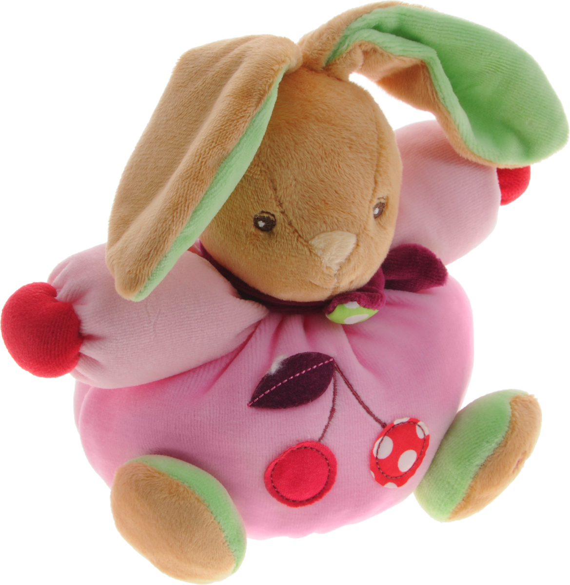Kaloo Мягкая игрушка Заяц Вишня 16 смK963257 Kaloo Мягкая игрушка Заяц Вишня 16 смK963257Очаровательная мягкая игрушка Kaloo Заяц. Вишня надолго станет постоянным спутником малыша и его любимой игрушкой. Изделие выполнено из мягкого материала различных цветов. На животике зайчонка имеется аппликация в виде вишенок, на лапке зайчика вышит фирменный логотип Kaloo. Игры с мягкими игрушками развивают тактильную чувствительность и сенсорное восприятие. После стирки изделие не деформируется и не меняет внешний вид. Все игрушки Kaloo прошли множественные тесты и соответствуют мировым стандартам безопасности. Именно поэтому игрушки рекомендованы для детей с рождения, что отличает их от большинства производителей мягких игрушек. Дизайнеры Kaloo продумывают и придают значение каждому этапу в производстве игрушек, начиная от эскиза и заканчивая упаковкой готового изделия.