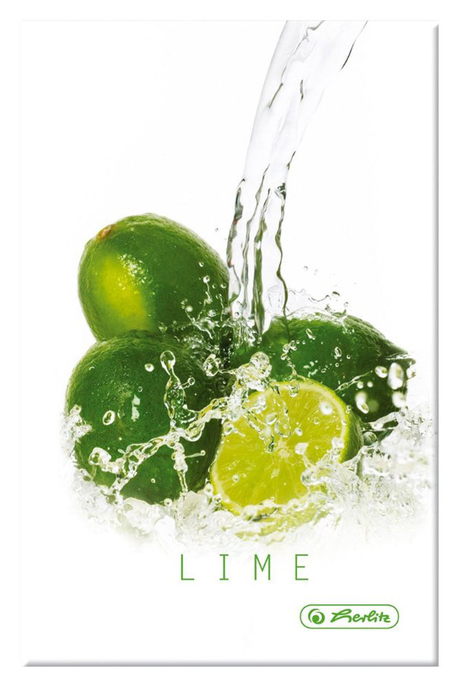 Herlitz Книжка записная Fresh Fruit Лайм 96 листов в клетку формат A611292927 Herlitz Книжка записная Fresh Fruit Лайм 96 листов в клетку формат A611292927Записная книжка Herlitz Лайм из серии Fresh Fruit подойдет как для рабочих, так и школьных заметок. Она содержит 96 листов формата А6 в клетку без полей. Обложка выполнена из качественного картона. Склеенный внутренний блок гарантирует надежное крепление листов. Записная книжка Herlitz Лайм из серии Fresh Fruit станет достойным аксессуаром среди ваших канцелярских принадлежностей. Вы можете не только любоваться сладостью фруктов, но и попробовать их на вкус: на большинстве изделий серии Fresh Fruit имеется QR-код. Просканируйте его своим смартфоном и получите фруктовый рецепт летних блюд.