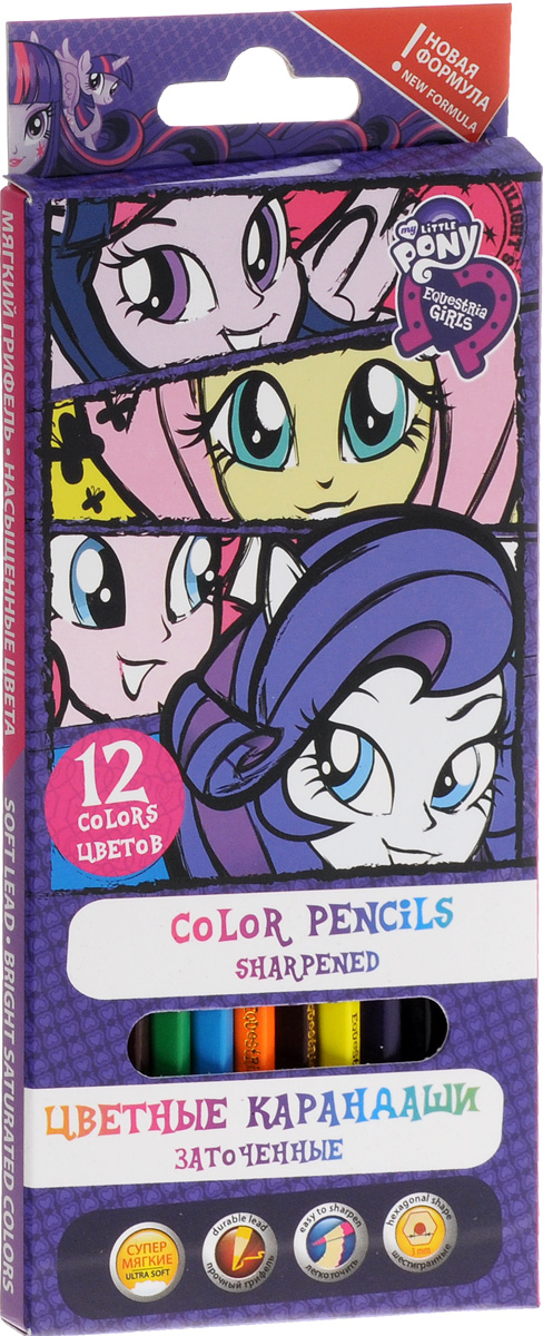 My Little Pony Equestria Girls Набор цветных карандашей 12 штEGDB-US1-P-12 My Little Pony Equestria Girls Набор цветных карандашей 12 штEGDB-US1-P-12Набор цветных карандашей My Little Pony Equestria Girls откроет юным художникам новые горизонты для творчества, а также поможет отлично развить мелкую моторику рук, цветовое восприятие, фантазию и воображение. Традиционный шестигранный корпус выполнен из натуральной древесины. Карандаши удобно держать в руках, а супермягкий прочный грифель не требует сильного нажима. Комплект включает в себя 12 заточенных карандаша ярких насыщенных цветов.