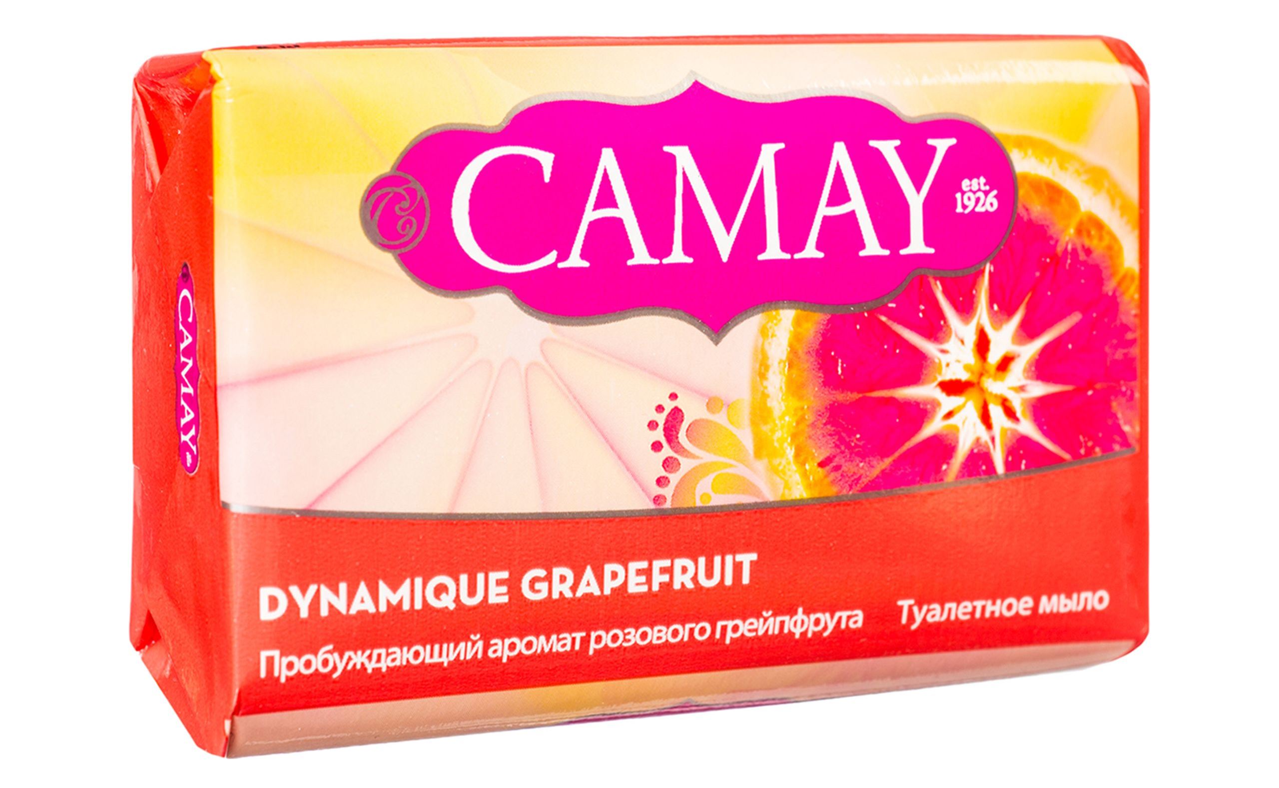 Camay Твердое мыло Grapefruit 85 гр67049448_Grapefruit Camay Твердое мыло Grapefruit 85 гр67049448_GrapefruitТуалетное мыло Camay Динамик - бодрящий аромат розового грейпфрута пробуждает эмоции и наполняет энергией и свежестью на весь день.