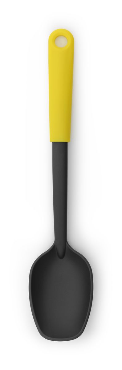 Ложка поварская Brabantia Tasty Colours106163 Ложка поварская Brabantia Tasty Colours106163Ложка отлично подходит для выкладывания овощей, картофеля фри и т.п. Изготовлена из упругого термостойкого нейлона (макс. 220°C) и не оставляет царапин на посуде с антипригарным покрытием; Изделие легко моется - можно мыть в посудомоечной машине; Петелька для подвешивания; Входит в коллекцию Brabantia Tasty Colours- красочное решение для выполнения любой задачи на кухне! 5-летняя гарантия Brabantia.