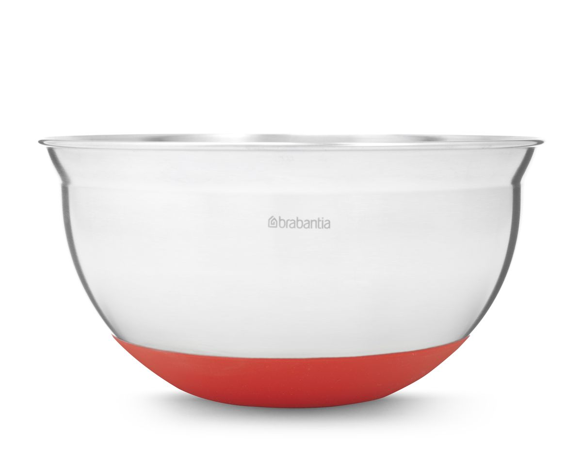 Салатник Brabantia, 1,6 л364365 Салатник Brabantia, 1,6 л364365Слегка закругленные края обеспечивают естественное оптимальное положение, а силиконовое основание предотвращает скольжение миски. Нанесенные на внутренней поверхности мерные деления позволяют точно отмерять и смешивать ингредиенты. и Миска для смешивания выдерживает температуру до 220?C. Устойчивая, не образует царапин на рабочей поверхности – нескользящее основание; Можно смешивать горячие ингредиенты – термостойкое покрытие (220?С); Удобная в использовании – мерные деления внутри; Прочная и удобная в очистке – выполнена из нержавеющей стали; 5 лет гарантии Brabantia.