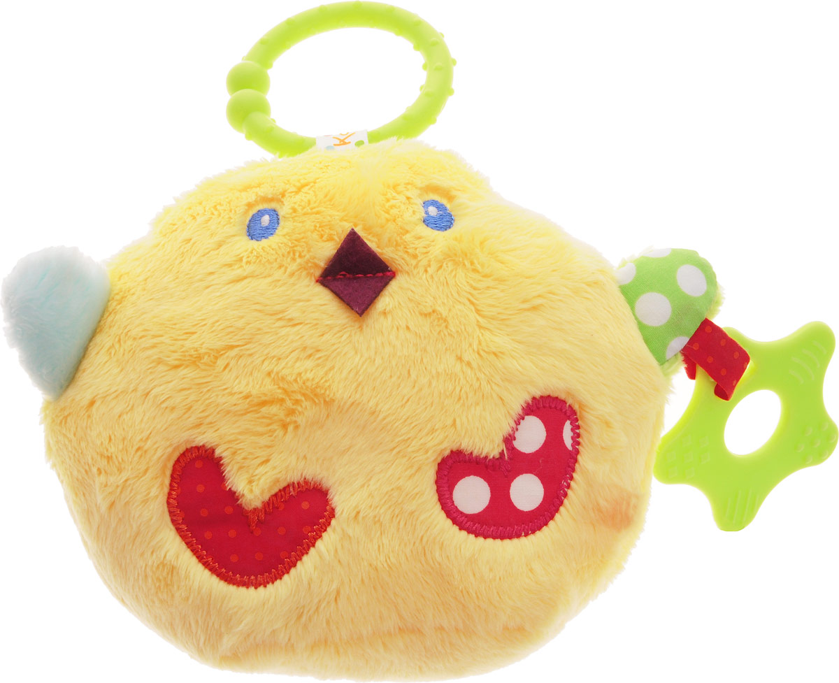 Kaloo Игрушка-подвеска ЦыпленокK963298 Kaloo Игрушка-подвеска ЦыпленокK963298Очаровательная игрушка-подвеска Kaloo Цыпленок надолго увлечет вашего малыша и обязательно станет одной из его любимых игрушек, которую вы будете брать с собой на прогулку. Игрушка выполнена в виде желтого цыпленка с яркими элементами. К одной из лапок цыпленка прикреплен прорезыватель. Внутри игрушки находится шуршащий элемент. С помощью удобного колечка игрушку можно подвесить к коляске, кроватке или автокреслу. Игрушка предназначена для детей с самых первых дней их жизни. Игрушка-подвеска Kaloo Цыпленок развивает слуховое восприятие, зрительную координацию, моторику ручек, облегчает процесс прорезывания зубов.
