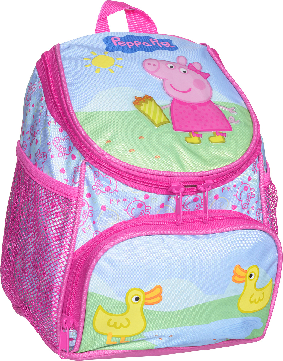 Peppa Pig Рюкзак дошкольный Пеппа и уточкаNMn_20025 Peppa Pig Рюкзак дошкольный Пеппа и уточкаNMn_20025Милый дошкольный рюкзачок от Peppa Pig Пеппа и уточка - обязательно понравится каждой юной любительнице этого популярного мультфильма. Рюкзак выполнен из прочного полиэстера и водонепроницаемой ткани, украшен привлекательным принтом с изображением свинки Пеппы и уточки. Рюкзак имеет одно внутреннее отделение на молнии, регулируемые лямки, специальную ручку для размещения на вешалке, лицевой карман на молнии и два сетчатых боковых кармашка на резинке. Таким образом, рюкзак будет с вашей малышкой на протяжении многих лет. Порадуйте свою малышку таким замечательным подарком!