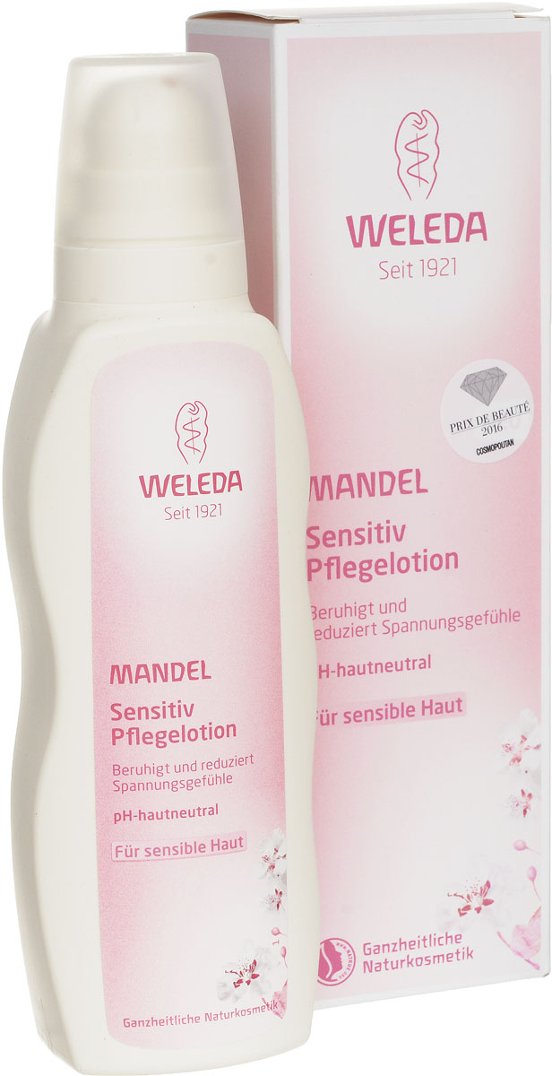 Weleda Деликатное молочко для тела миндальный 200 мл8677 Weleda Деликатное молочко для тела миндальный 200 мл8677Тающее молочко с легкой текстурой быстро впитывается и бережно ухаживает за чувствительной кожей, оставляя ощущение мягкости и комфорта. Коктейль из натуральных растительных ингредиентов в сочетании с пчелиным воском обеспечивает длительное увлажнение и создает на коже особый защитный слой, словно окутывая ее тончайшей вуалью. Ощущение стянутости надолго исчезает, кожа становится необыкновенно мягкой и шелковистой. Органическое масло миндаля восстанавливает гидролипидный баланс, успокаивает склонную к раздражениям кожу и способствует регуляции собственных барьерных функций эпидермиса. Эффективность и переносимость кожей подтверждена клиническими тестами и дерматологическими исследованиями. Не содержит агрессивных компонентов, синтетических ароматизаторов, красителей и консервантов. Формула рН-сбалансирована. Без глютена.