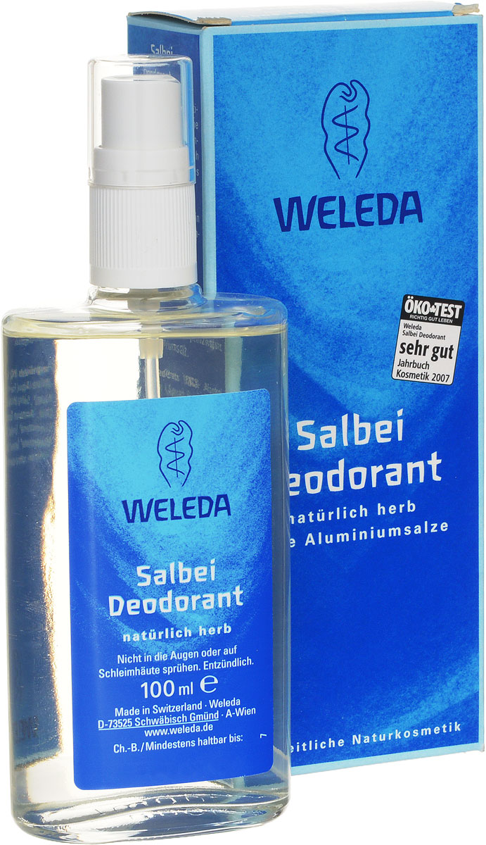 Weleda Дезодорант с шалфеем, 100 мл9927 Weleda Дезодорант с шалфеем, 100 мл9927Яркий травяной и слегка пряный аромат с нотами шалфея, тимьяна и розмарина создан на основе чистейших эфирных масел. Он тонизирует и приводит мысли в порядок. Комплекс эфирных масел оказывает мягкое освежающее действие. 100% натуральный дезодорант благодаря особой растительной формуле предотвращает размножение бактерий и появление неприятного запаха, не закупоривая поры. Обеспечивает бережный уход и защиту, поддерживая естественные регулирующие функции кожи. Не оставляет следов на одежде. Создает приятное ощущение свежести Действуtт исключительно благодаря природным компонентам Не закупоривают поры и не препятствуют дыханию кожи Cодержат только натуральные компоненты Без солей алюминия, парабенов и фталатов Без синтетических ароматизаторов, красителей, консервантов и компонентов животного происхождения Неаэрозольный спрей в стеклянном флаконе Способ применения: распылять дезодорант на расстоянии 10-15 см на сухую и чистую кожу подмышечных впадин. При необходимости в течение дня можно...