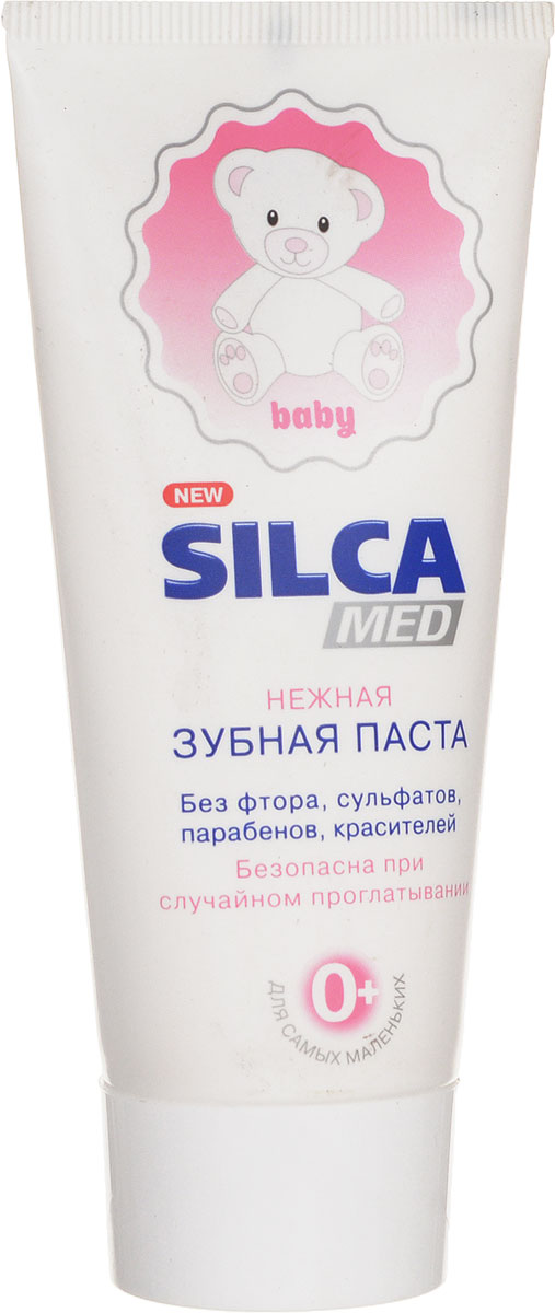 Silca Med Зубная паста Baby с 0 месяцев 65 г600053 Silca Med Зубная паста Baby с 0 месяцев 65 г600053Детская зубная паста SilcaMed Baby с нежным вкусом и запахом, несомненно, порадует вашего ребенка. Низкая абразивность пасты делает ее абсолютно безопасной для неокрепшей детской эмали. Специально разработанный комплекс не травмирует желудок при случайном проглатывании. Паста не содержит красителей. Нежная зубная паста разработана специально для детей раннего возраста. Паста содержит компоненты натурального происхождения, являющиеся гипоаллергенными и щадящими по степени воздействия на полость рта малыша. Кальций формирует крепкую эмаль и защищает от кариеса, а экстракты ромашки и шалфея снимают зуд и раздражение при прорезывании зубов. Товар сертифицирован.
