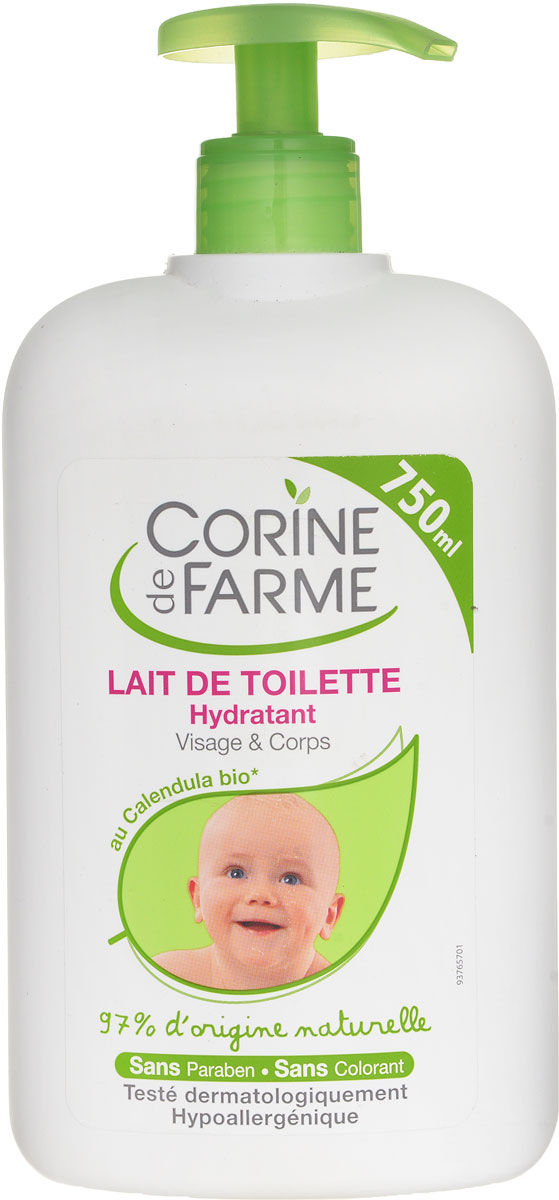 Corine De Farme Детское молочко для лица и тела, увлажняющее, 750 мл10741 Corine De Farme Детское молочко для лица и тела, увлажняющее, 750 мл10741Детское увлажняющее молочко подходит для любого типа кожи малыша, в т.ч. для очень чувствительной. Молочко оставляет ощущение мягкости и легкости, благодаря экстракту цветов календулы, который входит в его состав. Товар сертифицирован.