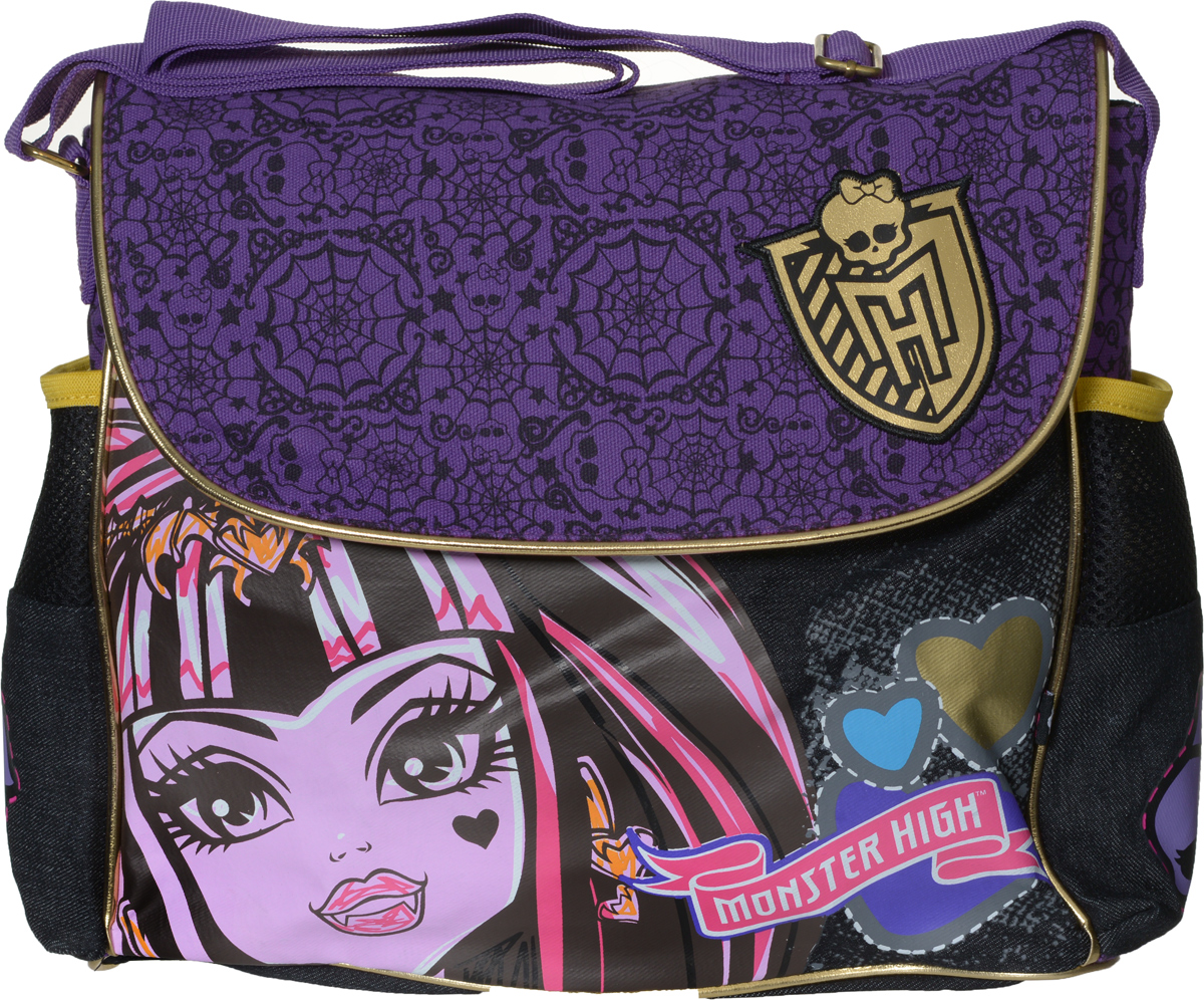 Centrum Сумка школьная Monster High 8605686056 Centrum Сумка школьная Monster High 8605686056Школьная сумка Centrum Monster High станет не только практичным, но и стильным школьным аксессуаром. Сумка выполнена из прочного полиэстера и закрывается на застежку-молнию, а также на магнитные кнопки накидного клапана. Состоит из одного вместительного отделения, в котором расположен вшитый карман на молнии. Бегунок застежки-молнии основного отделения украшен декоративным элементом в виде черепа с бантиком. Снаружи сумка имеет два боковых кармана на резинке. Верхняя часть карманов сетчатая, нижняя часть тканевая. Сумка оснащена наплечным ремнем, который регулируется по длине. Сумка оформлена красочным изображением героев мультсериала Monster High. 13 Wishes. Такая сумка станет незаменимым помощником для школьницы, а изображение любимых героев обязательно поднимет настроение!