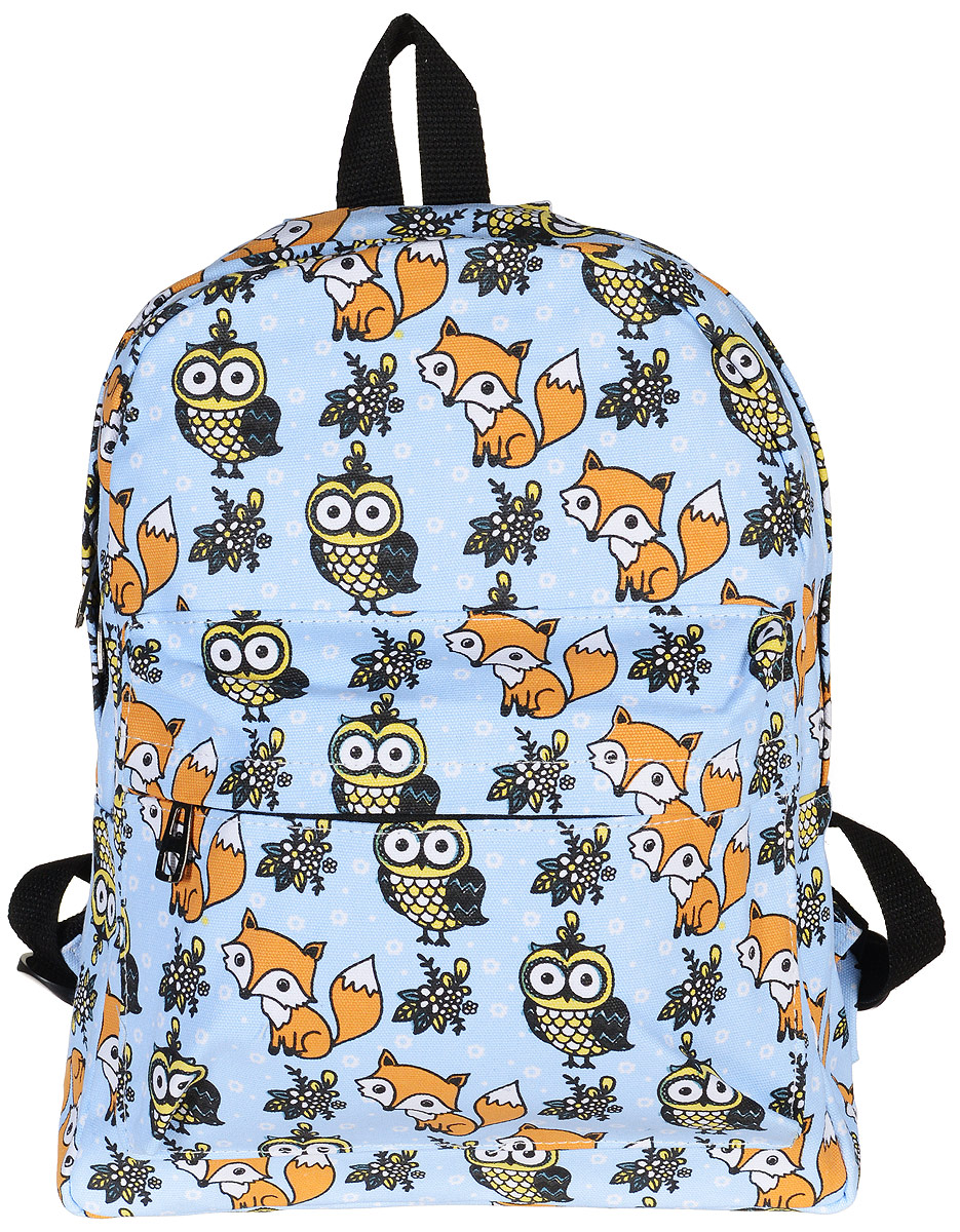 Рюкзак женский Kawaii Factory The Foxy Owl, цвет: светло-голубой. KW102-000006KW102-000006 Рюкзак женский Kawaii Factory The Foxy Owl, цвет: светло-голубой. KW102-000006KW102-000006Легкий, удобный и невероятно стильный рюкзак The Foxy Owl от Kawaii Factory порадует вас высоким качеством пошива и оригинальным дизайнерским подходом к выбору материала. Изделие оснащено широкими регулируемыми лямками, выполнено из хлопка. Рюкзак очень вместительный. Он имеет одно основное отделение, закрывающееся на застежку-молнию, один внутренний прорезной карман на молнии, а также вместительный наружный карман-органайзер на молнии на передней части рюкзака. Благодаря отличной эргономичности прогулочный рюкзак будет практически невесомым на вашей спине. Главная фишка модели - необычный модный принт. Этот городской рюкзак с лисичками и совами станет приятным сюрпризом вашим близким или полезным подарком себе!