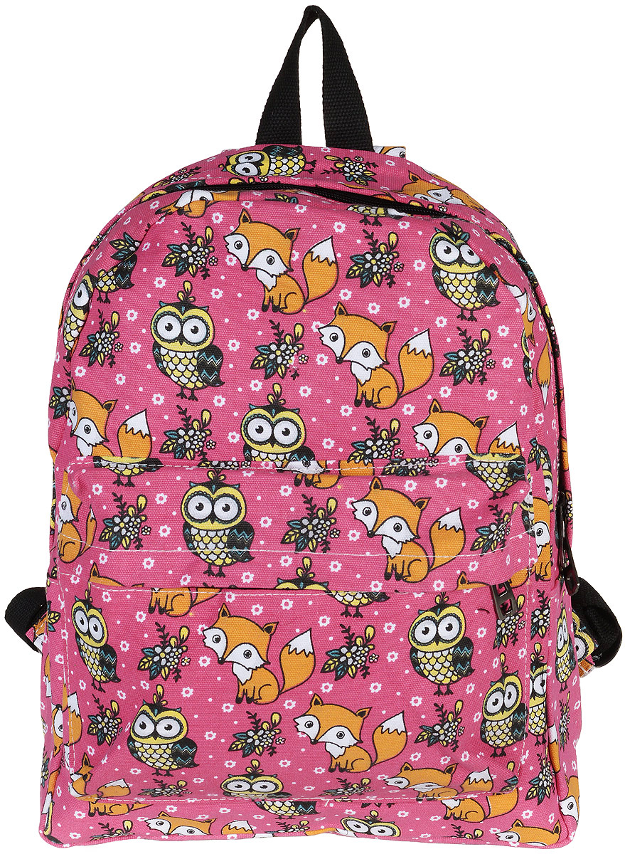 Рюкзак женский Kawaii Factory The Foxy Owl, цвет: ярко-розовый. KW102-000008KW102-000008 Рюкзак женский Kawaii Factory The Foxy Owl, цвет: ярко-розовый. KW102-000008KW102-000008Легкий, удобный и невероятно стильный рюкзак The Foxy Owl от Kawaii Factory порадует вас высоким качеством пошива и оригинальным дизайнерским подходом к выбору материала. Изделие оснащено широкими регулируемыми лямками, выполнено из хлопка. Рюкзак очень вместительный. Он имеет одно основное отделение, закрывающееся на застежку-молнию, один внутренний прорезной карман на молнии, а также вместительный наружный карман-органайзер на молнии на передней части рюкзака. Благодаря отличной эргономичности прогулочный рюкзак будет практически невесомым на вашей спине. Главная фишка модели - необычный модный принт. Этот городской рюкзак с лисичками и совами станет приятным сюрпризом вашим близким или полезным подарком себе!