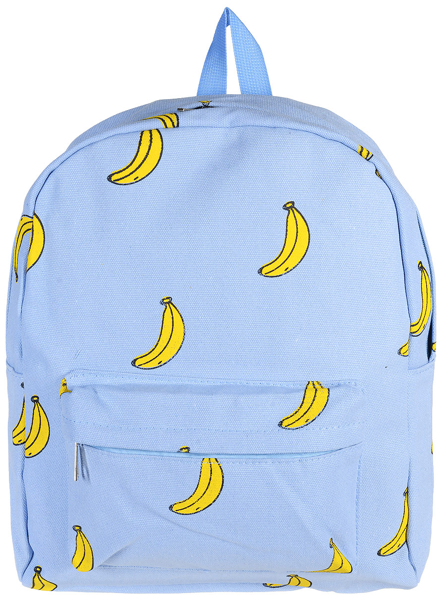 Рюкзак Kawaii Factory Bananas, цвет: голубой. KW102-000028KW102-000028 Рюкзак Kawaii Factory Bananas, цвет: голубой. KW102-000028KW102-000028Оригинальный рюкзак Bananas от Kawaii Factory - отличный вариант как для учебы, так и для повседневной жизни. Он очень вместительный, выполнен из прочного материала и вполне подойдет как для учебных целей, так и как аксессуар для путешествий. В нем есть все, что нужно - одно основное отделение, закрывающееся на застежку-молнию, один внутренний прорезной карман на молнии, а также карман на молнии на передней части рюкзака. Забавный принт обязательно поднимет настроение своему обладателю и в любое время года напомнит о лете - теплом, солнечном и веселом.