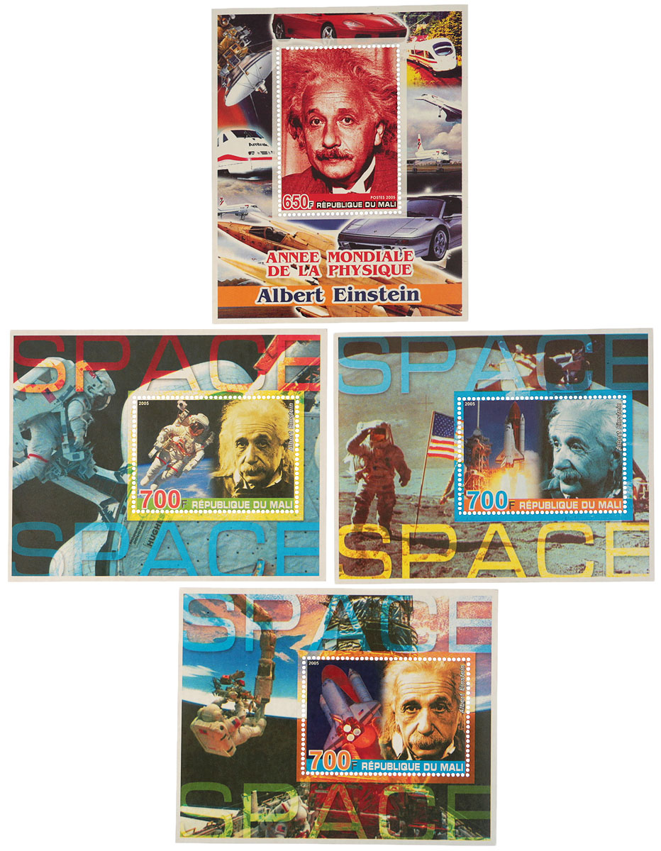 Комплект из 4 почтовых блоков Альберт Эйнштейн. Мали, 2005 годМКСПБ 36-2016.13 Комплект из 4 почтовых блоков Альберт Эйнштейн. Мали, 2005 годМКСПБ 36-2016.13Комплект из 4 почтовых блоков Альберт Эйнштейн. Мали, 2005 год. Размер блоков: 8 х 10 см. Размер марок: 3.5 х 5 см. Сохранность хорошая.