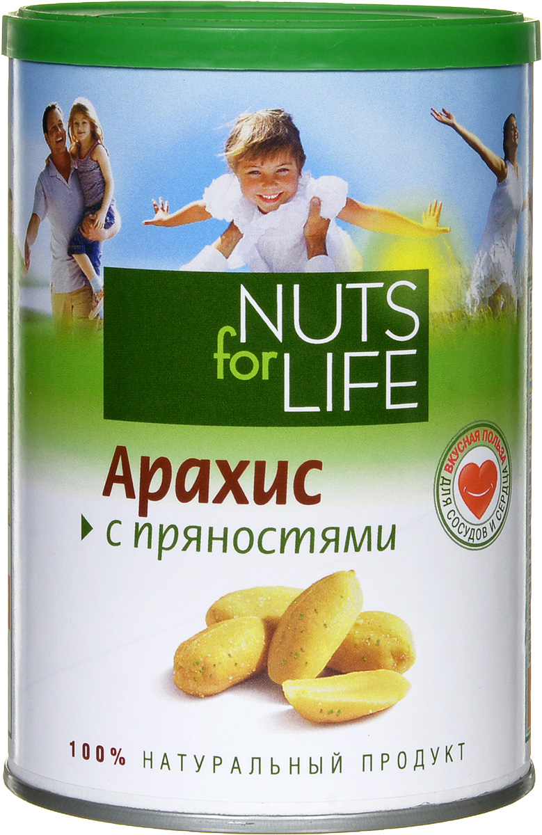 Nuts for Life Арахис обжаренный соленый с пряностями, 200 гU920111 Nuts for Life Арахис обжаренный соленый с пряностями, 200 гU920111Арахис укрепляет сердце и снижает количество холестерина в крови. Чудесный букет натуральных пряностей придаст этому ореху неповторимую изюминку, и вам он непременно понравится!