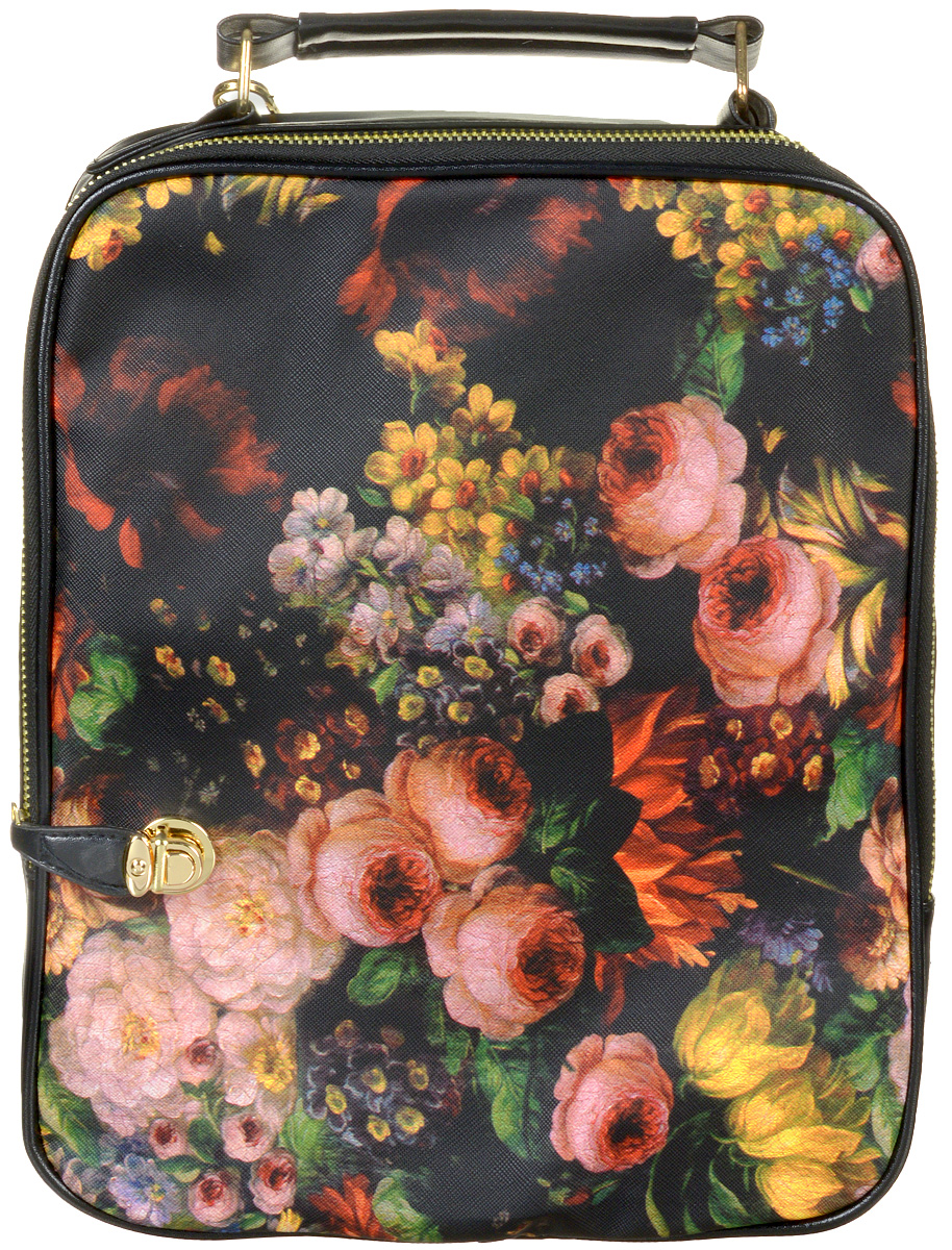 Сумка-рюкзак женская Kawaii Factory Flowery, цвет: черный. KW102-000069KW102-000069 Сумка-рюкзак женская Kawaii Factory Flowery, цвет: черный. KW102-000069KW102-000069Стильная и элегантная сумка-рюкзак Kawaii Factory Flowery из искусственной кожи пригодится в любой ситуации: и как дамская сумка на деловом свидании, и в форме женственного рюкзака на дружеской встрече. Когда вы ведете активный образ жизни, а обстоятельства часто и непредсказуемо меняются, такой трансформер станет идеальным аксессуаром. Удобная ручка позволяет носить эту сумку как портфель в случае необходимости. Сумка-рюкзак оснащена удобным отделением для вещей на молнии с дополнительным надежным замком-защелкой. Внутри имеется прорезной кармашек на застежке-молнии и два накладных кармана для телефона и мелочей. Оригинальная сумка-рюкзак станет красивым дополнением образу активной современной девушки.