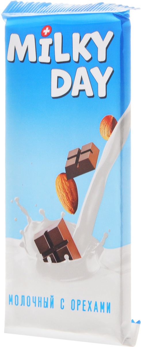 Milky Day кондитерская плитка молочная со злаками и орехами, 90 г14.2052 Milky Day кондитерская плитка молочная со злаками и орехами, 90 г14.2052Молочный Milky Day со злаками и орехами - это вкусное, нежное и полезное лакомство. С Milky Day новый день вкусней!