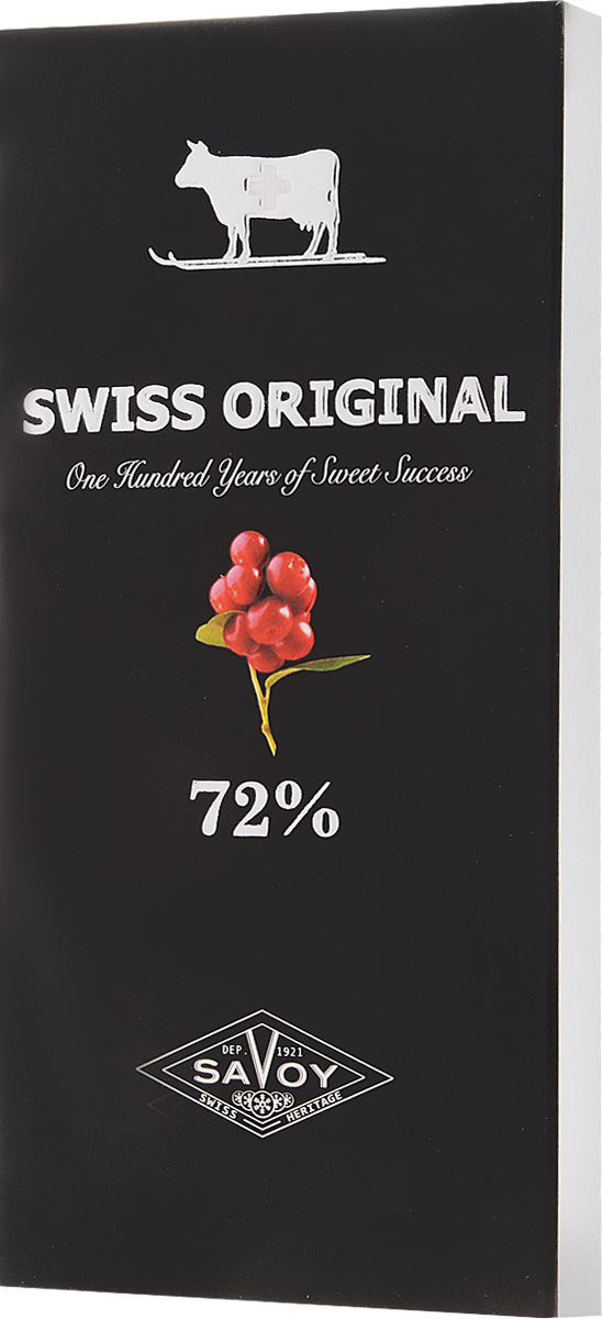 Swiss Original горький шоколад с кусочками клюквы, 100 г14.6072 Swiss Original горький шоколад с кусочками клюквы, 100 г14.6072Сильный фруктовый букет какао-бобов из Венесуэлы и мягкая кислая нота дикой альпийской клюквы сливаются в благородный вкус горького шоколада.