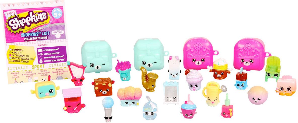 Shopkins Набор фигурок 20 шт56182 Shopkins Набор фигурок 20 шт56182Набор фигурок Shopkins - это отличное приобретение для девочки-мечтательницы! В наборе ваш ребенок найдет 20 фигурок Shopkins, четыре рюкзачка и руководство коллекционера. Фигурки выполнены в нежных тонах и выглядят очень жизнерадостными. Эти добродушные мордашки с маленькими глазками и носиками обязательно привлекут внимание ребенка.