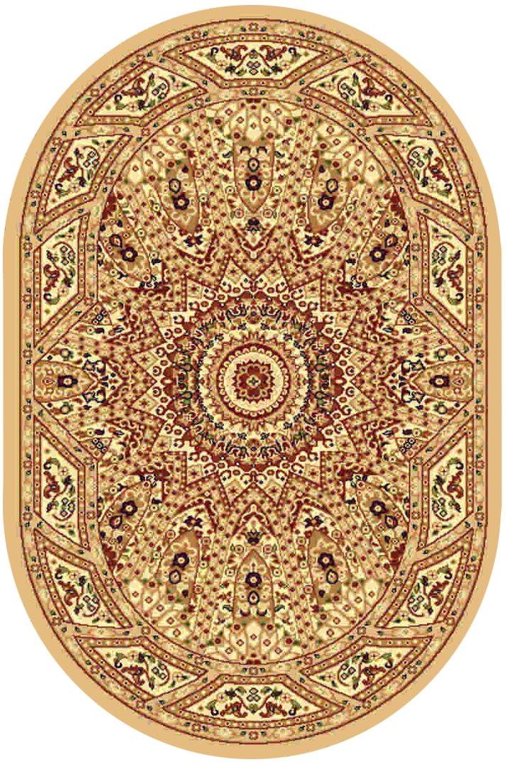 Ковер Kamalak tekstil, овальный, цвет: бежевый, 100 x 150 см. УК-0231УК-0231 Ковер Kamalak tekstil, овальный, цвет: бежевый, 100 x 150 см. УК-0231УК-0231Ковры-паласы выполнены из полипропилена. Ковры обладают хорошими показателями теплостойкости и шумоизоляции. Являются гиппоалергенными. За счет невысокого ворса ковры легко чистить. Вам придется по душе широкая гамма цветов и возможность гармонично оформить интерьер. Практичный и устойчивый к износу ворс - от постоянного хождения не истирается, не накапливает статическое электричество. Структура волокна в полипропиленовых моделях гладкая, поэтому грязь не может выесться, на ворсе она скапливается с трудом. Полипропилен не впитывает влагу, отталкивает водянистые пятна. Уход: Самый простой способ избавить изделие от грязи – пропылесосить его с обеих сторон (лицевой и изнаночной). Влажная уборка с применением шампуней и моющих средств не противопоказана. Если шерсти и шёлку универсальные чистящие составы не подходят, то для синтетики они придутся в самый раз. Хранить их нужно рулоном, не складывая «салфеткой». При надлежащем уходе синтетический ковёр прослужит долго, не утратив ни...