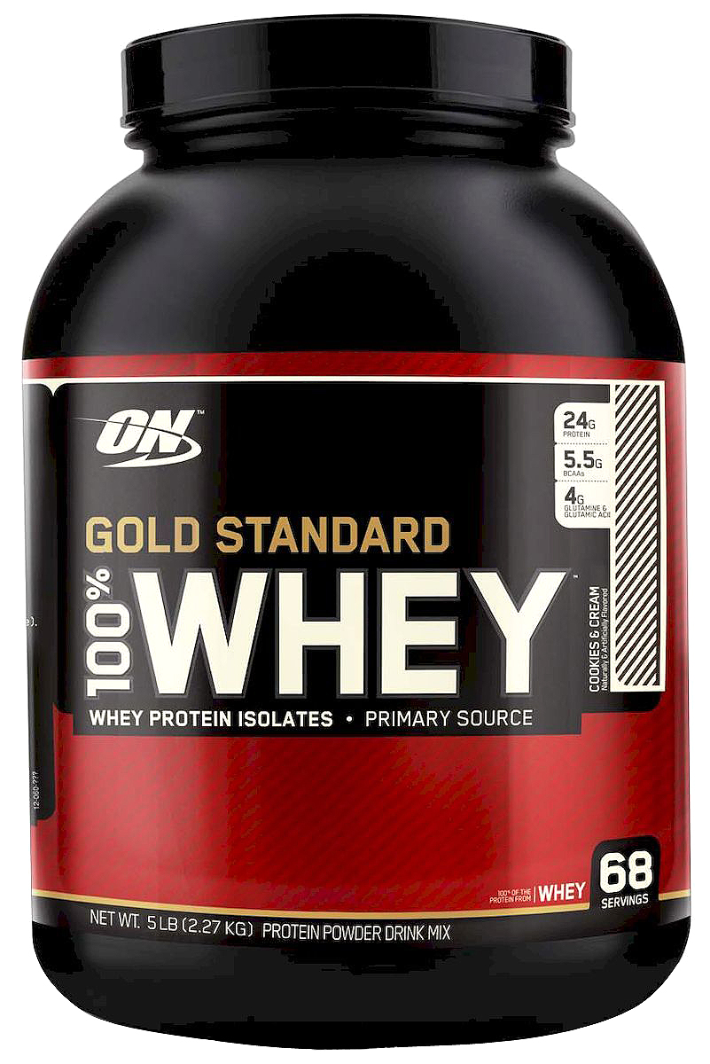 Протеин Optimum Nutrition 100% Вей Голд. Печен-Крем, 2268 гON8683 Протеин Optimum Nutrition 100% Вей Голд. Печен-Крем, 2268 гON8683ON 100% Whey Gold Standard – этот сывороточный протеин является самым популярным и качественным протеином на протяжении уже многих лет. Сывороточный протеин, которому доверяют миллионы спортсменов по всему миру от любителей до титулованных профессионалов. ON 100% Whey Gold Standard 10lb своего рода звезда в индустрии спортивного питания! ON 100% Whey Gold Standard 10lb был удостоен награды Лучшая спортивная добавка года и Протеин года в 2005, 2006, 2007, 2008, 2009 и 2010 годах. Ни один другой продукт не имеет столько наград! Стоит отдать должное компании Optimum Nutrition давшей миру поистине высококачественный продукт, одним словом стандарт на который в последующем равнялись все производители сывороточных протеинов. Запатентованная смесь ON 100% Whey Gold Standard 10lb включает в себя: микро-фильтрованный изолят сывороточного протеина ионообменный изолят сывороточного протеина ультрофильтрованный концентрат сывороточного протеина Hydro Whey...