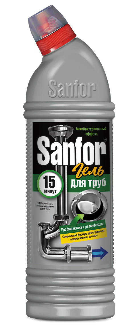 Средство для очистки труб Sanfor Профилактика и дезинфекция, 750 г4602984011315 Средство для очистки труб Sanfor Профилактика и дезинфекция, 750 г4602984011315Предназначено для очистки, профилактики и дезинфекции труб.Убивает микробы и устраняет неприятный запах в трубах. Способ применения: Аккуратно налить гель (250 мл) в сливное отверстие канализационной трубы. Не смывать в течение 5-15 мин. При сильных засорах оставить на большее время. Промыть сильной струёй воды. При необходимости обработку повторить. Профилактика: обработку проводить 1 раз в месяц. Средство безопасно для любых видов канализационных труб.