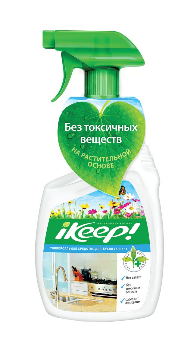 Средство для кухни Ikeep "All In One", универсальное, c триггером , 750 мл Средство для кухни Ikeep "All In One", универсальное, c триггером , 750 мл