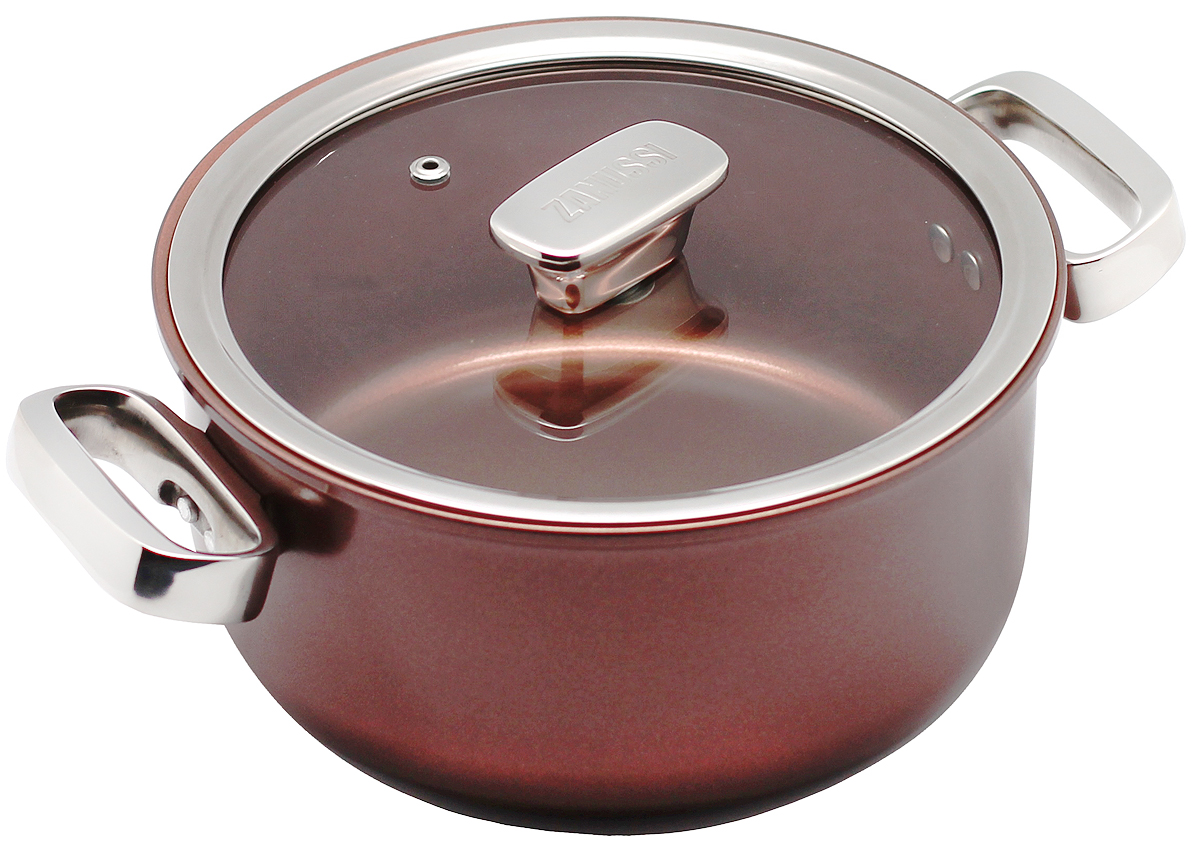 Кастрюля 3,0 л (20см) Siena ZANUSSIZCA31231CF Кастрюля 3,0 л (20см) Siena ZANUSSIZCA31231CFКастрюля подходит для всех типов плит, включая индукционные. Изготовлена из алюминия с внешним покрытием цвета красный перец. Многослойное дно. Внутреннее 2-х керамическое покрытие Greblon® не содержит вредные кислоты PTFE и PFOA. Ручки выполнены из нержавеющей стали, крышка с вентиляционным отверстием, изготовлена из термостойкого качественного стекла, что позволяет просматривать процесс приготовления пищи без потери тепла. Кастрюля подходит для приготовления блюд в духовке. Можно мыть в посудомоечной машине. Высота борта: 10 см.