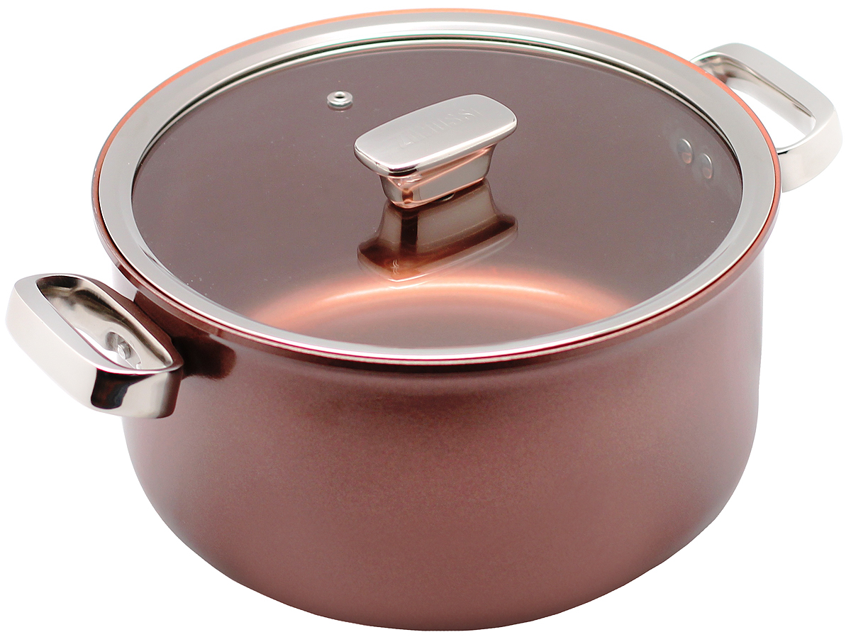 Кастрюля 5,6 л (24см) Siena ZANUSSIZCA41231CF Кастрюля 5,6 л (24см) Siena ZANUSSIZCA41231CFКастрюля подходит для всех типов плит, включая индукционные. Изготовлена из алюминия с внешним покрытием цвета красный перец. Многослойное дно. Внутреннее 2-х керамическое покрытие Greblon® не содержит вредные кислоты PTFE и PFOA. Ручки выполнены из нержавеющей стали, крышка с вентиляционным отверстием, изготовлена из термостойкого качественного стекла, что позволяет просматривать процесс приготовления пищи без потери тепла. Кастрюля подходит для приготовления блюд в духовке. Можно мыть в посудомоечной машине. Высота борта: 13 см.