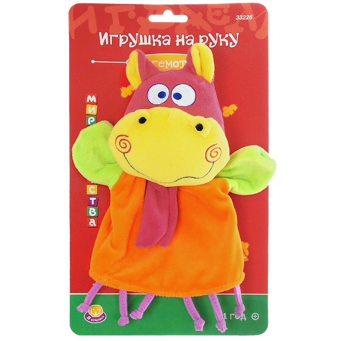 Игрушка на руку Бегемотик33226 Игрушка на руку Бегемотик33226Игрушка на руку Бегемотик изготовленная из безопасного высококачественного велюра непременно понравится малышу и не позволит ему скучать. В голове бегемотика спрятана погремушка. Надев игрушку на руку, малыш сможет показывать различные сценки из любимого мультфильма или собственные придуманные истории. Игрушка на руку развивает навыки общения, воображения, цветовое восприятие, тактильные ощущения, координацию движений, мелкую моторику. Характеристики: Материал: велюр, хлопок. Высота игрушки: 21 см. Самый известный российский бренд Мир детства - лидер на рынке товаров для малышей. Предлагая универсальный ассортимент для детей от 0 до 3 лет, марка Мир детства охватывает все сферы жизни ребенка - прогулки, сон, кормление, игру, отличается функциональностью и необычным дизайном.
