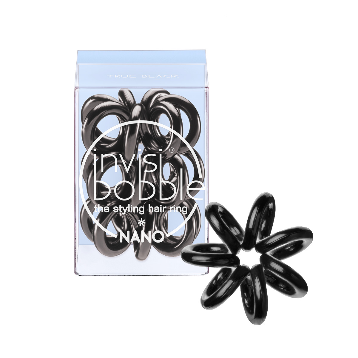 Invisibobble Резинка для волос Nano True Black3048 Invisibobble Резинка для волос Nano True Black3048Оттенок invisibobble true black из коллекции NANO для всех, кто придерживается классического стиля! Коллекция invisibobble NANO создана специально для создания причёсок! Резиночки invisibobble NANO гораздо меньше в размере, чем invisibobble ORIGINAL, тем самым они идеально подходят для создания самых разнообразных причёсок, а также для детских волос. Резинки подходят для всех типов волос, надежно фиксируют причёску, не оставляют заломов и не вызывают головную боль благодаря неравномерному распределению давления на волосы. Кроме того, они не намокают и не вызывают аллергию при контакте с кожей, поскольку изготовлены из искусственной смолы.