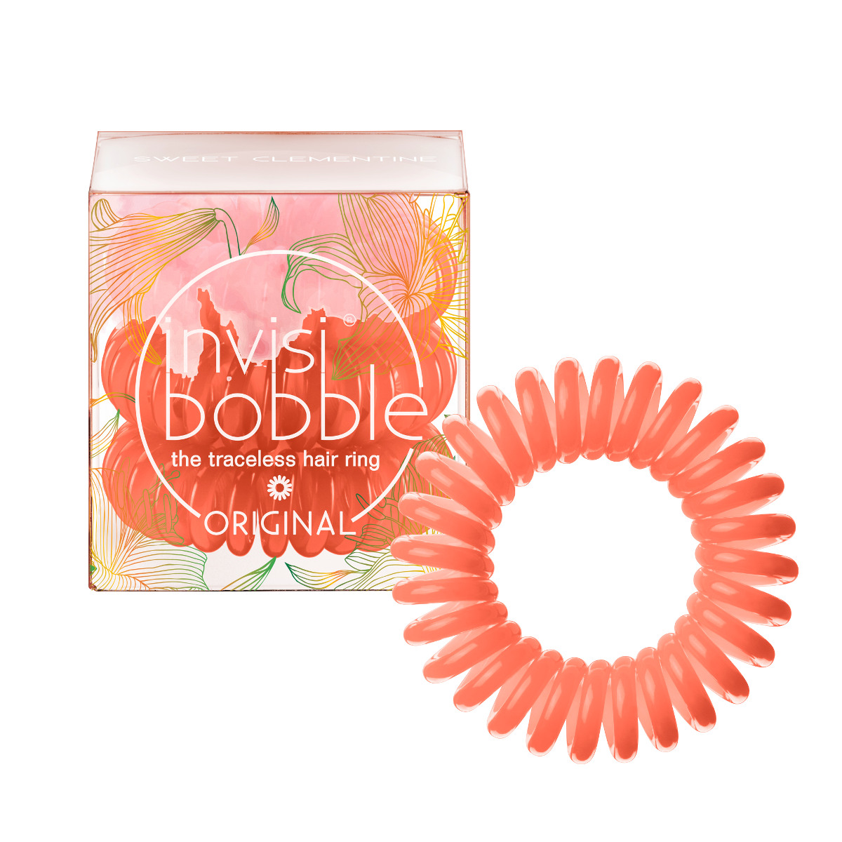 Invisibobble Резинка-браслет для волос Original Sweet Clementine3057 Invisibobble Резинка-браслет для волос Original Sweet Clementine3057Оригинальные резинки-браслеты invisibobble в форме телефонного шнура, созданные в Германии. Резинки из коллекции Secret Garden - незаменимый аксессуар для горячего периода летних фестивалей. Сочный, фруктовый, освежающий - от цвета Сладкого клементина просто слюнки текут! Резинки-браслеты invisibobble подходят для всех типов волос, надежно фиксируют причёску, не оставляют заломов и не вызывают головную боль благодаря неравномерному распределению давления на волосы. Кроме того, они не намокают и не вызывают аллергию при контакте с кожей, поскольку изготовлены из искусственной смолы.