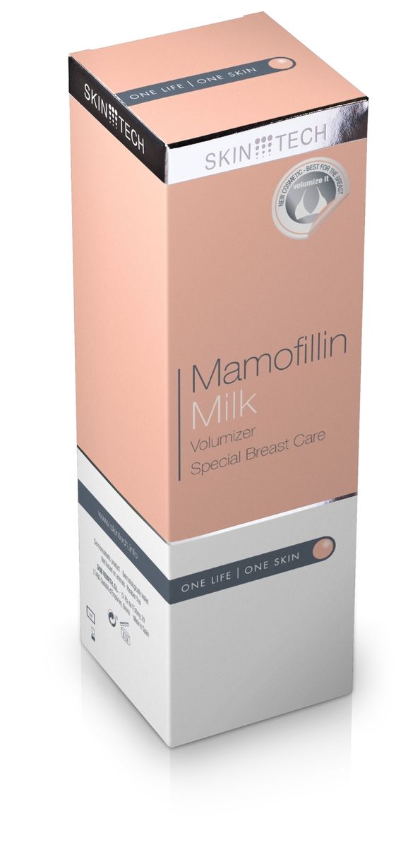 Skin Tech Косметическое молочко для груди Mamofilline, 200 млAC-D5-26 Skin Tech Косметическое молочко для груди Mamofilline, 200 млAC-D5-26Мягкое косметическое молочко для специального ухода за кожей бюста: повышает ее эластичность и упругость, восстанавливает оптимальный уровень увлажненности, уменьшает признаки ослабления кожных тканей. Особое сочетание активных ингредиентов помогает добиться превосходных результатов: улучшить эластичность и уменьшить симптомы ослабления или сухости кожи. Быстро впитывается и не вызывает ощущения жирности или липкости. Показания: рекомендуется после беременности и кормления грудью, во время и после резкой потери веса и в любых других случаях при потере объема груди. Продукт дерматологически тестирован. Не содержит парабенов.