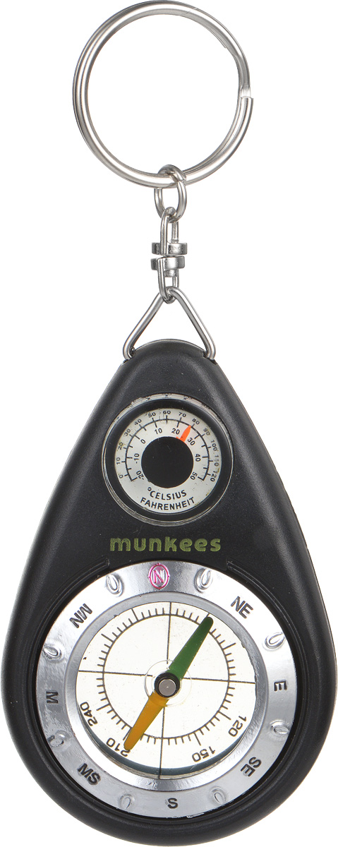 Компас Munkees, с термометром3154 Компас Munkees, с термометром3154Подвинутый брелок Munkees предназначен для контроля направления по сторонам света и температуры на любой случай жизни, куда бы вы не пошли. Компактный брелок с компасом и термометром всегда под рукой. А благодаря сквозному окну компаса, изделие может использоваться как и картографический. В комплекте имеется стальное кольцо для размещения на связку ключей, на рюкзак или сумку.