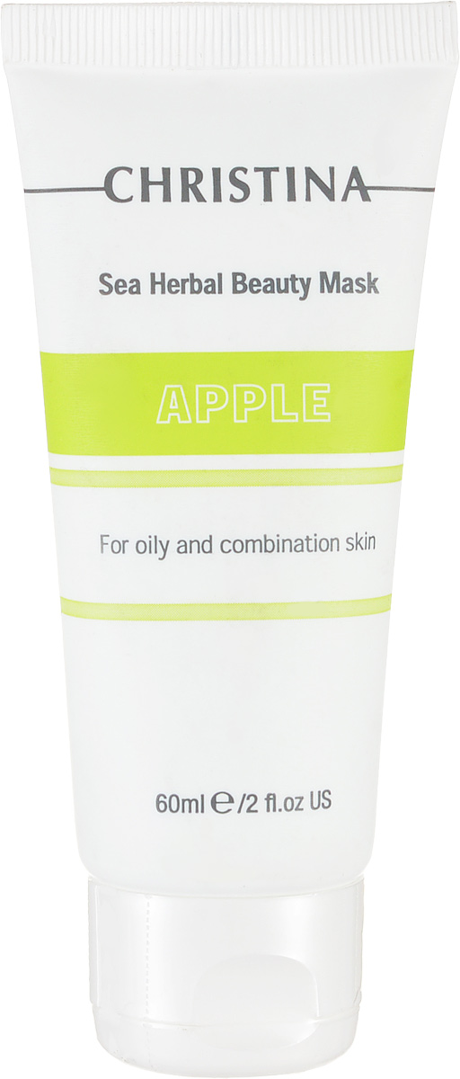 Christina Яблочная маска красоты для жирной и комбинированной кожи Sea Herbal Beauty Mask Green Apple 60 млM-583 Christina Яблочная маска красоты для жирной и комбинированной кожи Sea Herbal Beauty Mask Green Apple 60 млM-583Яблочная маска красоты для жирной и комбинированной кожи Christina Sea Herbal Beauty Mask Green Apple обеспечит увлажнение дегидрированной коже. Не содержащая жиров формула объединила в себе успокаивающие растительные ингредиенты и высокоактивные гидрирующие вещества, которые оказывают оживляющее, освежающее и обновляющее действия на усталую кожу. Яблочная маска красоты для жирной и комбинированной кожи Christina содержит фруктовые кислоты, добываемые из яблока, которые улучшают текстуру кожи и препятствуют появлению признаков старения. Маска не высыхает, обладает кремообразной консистенцией и обеспечивает постоянный питательный эффект.