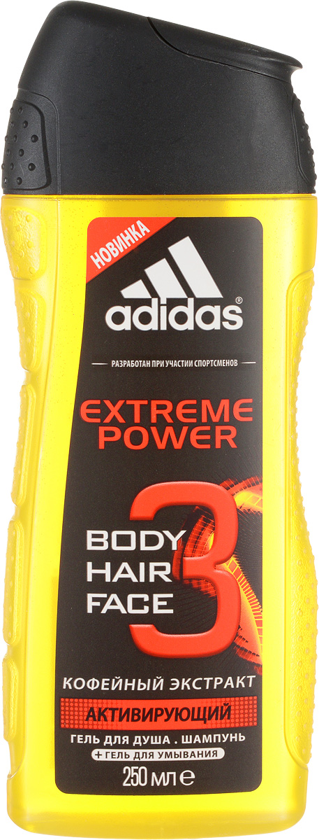 Adidas Гель для душа, для тела и волос Extreme Power, кофейный экстракт, 250 мл340010732081 Adidas Гель для душа, для тела и волос Extreme Power, кофейный экстракт, 250 мл340010732081Гель для душа, для тела и волос от Adidas с ароматом Extreme Power. Разработан на основе уникального комплекса сбалансированных эфирных масел с натуральными ингредиентами. Обогащенная витаминами и минералами формула, восстанавливающая и расслабляющая с кофейным экстрактом. Обладает антисептическим и освежающим действием. Характеристики: Объем: 250 мл. Производитель: Франция. Товар сертифицирован.