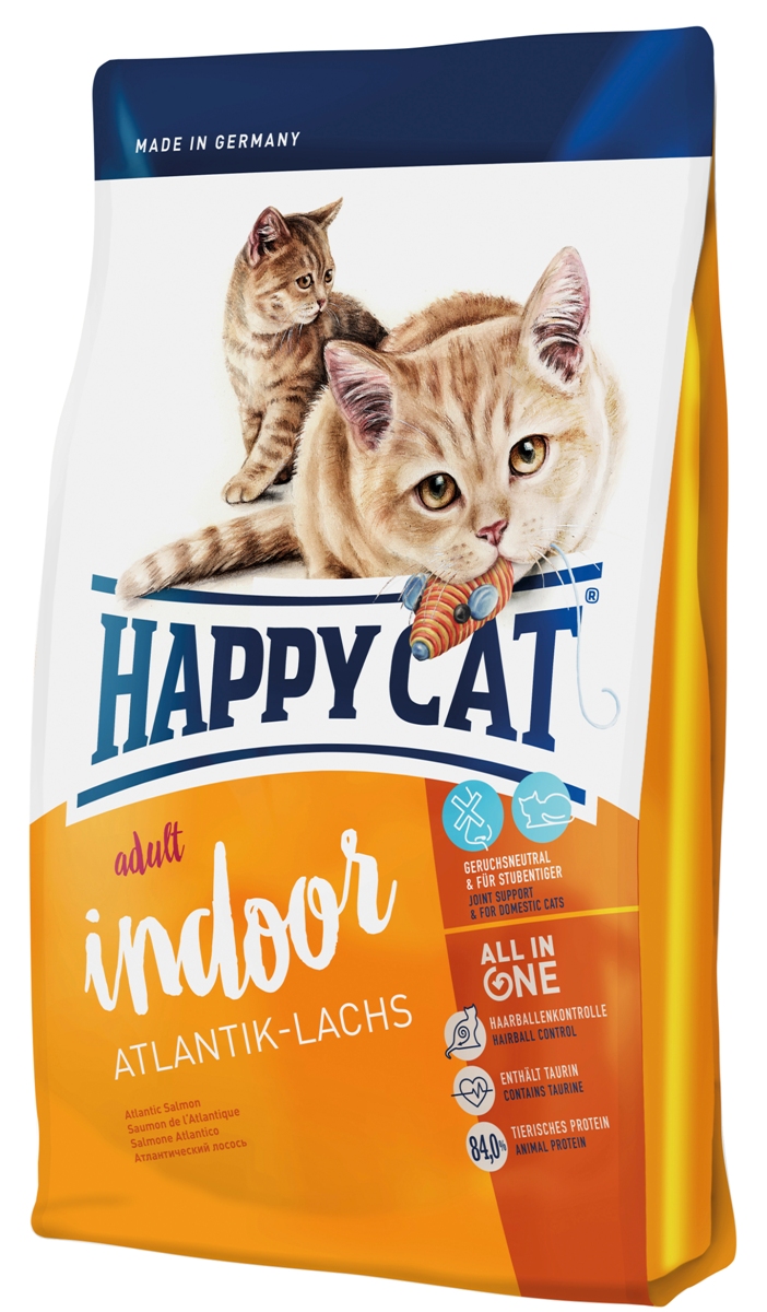 Корм сухой Happy Cat Adult Indoor для кошек с чувствительным пищеварением, атлантический лосось, 10 кг70214 Корм сухой Happy Cat Adult Indoor для кошек с чувствительным пищеварением, атлантический лосось, 10 кг70214Корм Happy Cat Adult Indoor предлагает наслаждение вкусом, так как отборная рецептура была специально разработан для кошек живущих дома. Калорийность была приспособлена к потребностям кошек живущих исключительно дома. Корм содержит не только легко усваиваемый белок высококачественной рыбы и птицы но и природные Омега 3 и Омега 6, которые являются лучшим залогом сияющей шерсти и стальной иммунной системы кошки. Состав: птица (19%), лосось (11%), рисовая мука, кукуруза, кукурузная мука, птичий жир, картофельные хлопья, мясопродукты, клетчатка, гемоглобин, свекольная пульпа, хлорид натрия, сухое цельное яйцо, дрожжи, яблочная пульпа (0,4%), хлорид калия, морские водоросли (0,2%), семя льна (0,2%), Юкка Шидигера (0,04%), корень цикория (0,04%), дрожжи (экстрагированные), расторопша, артишок, одуванчик, имбирь, березовый лист, крапива, ромашка, кориандр, розмарин, шалфей, корень солодки, тимьян (общий объем сухих трав: 0,19%). ...