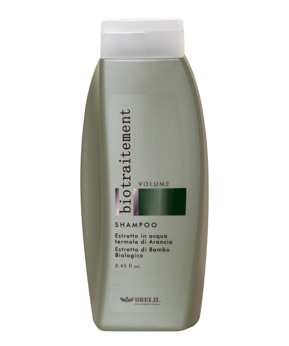 Brelil Шампунь для придания объёма Bio Traitement Volume Shampoo, 250 млB5069590 Brelil Шампунь для придания объёма Bio Traitement Volume Shampoo, 250 млB5069590Brelil Bio Traitement Volume Shampoo Шампунь для придания объёма тщательно очищает волосы от загрязнений, наполняет их здоровьем, прекрасным сиянием и полезными витаминами. В состав шампуня входит натуральный экстракт апельсина, который придаёт волосам замечательную эластичность и гибкость, увлажняет структуру волос и поддерживает оптимальный уровень влаги внутри каждого волоса, оказывает тонизирующее воздействие на кожу головы. Органическое молочко бамбука наделяет волосы силой и объёмом, обеспечивает волосам защиту от вредного влияния ультрафиолетовых лучей, восстанавливает иммунитет волос. Шампунь Brelil Volume Shampoo для придания объёма отлично подходит для регулярного применения, обладает приятным ароматом, делает волосы чистыми, гибкими и здоровыми.