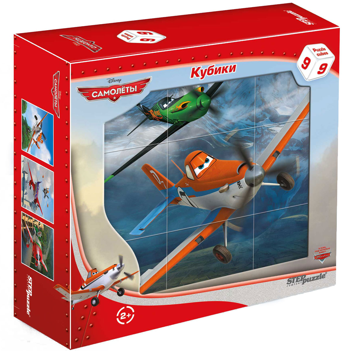 Step Puzzle Кубики Самолеты 9 шт87144 Step Puzzle Кубики Самолеты 9 шт87144С помощью кубиков Step Puzzle Самолеты ребенок сможет собрать целых шесть красочных картинок с любимыми героями мультфильма Самолеты. Игра с кубиками развивает зрительное восприятие, наблюдательность, мелкую моторику рук и произвольные движения. Ребенок научится складывать целостный образ из частей, определять недостающие детали изображения. Это прекрасный комплект для развлечения и времяпрепровождения с пользой для малыша.